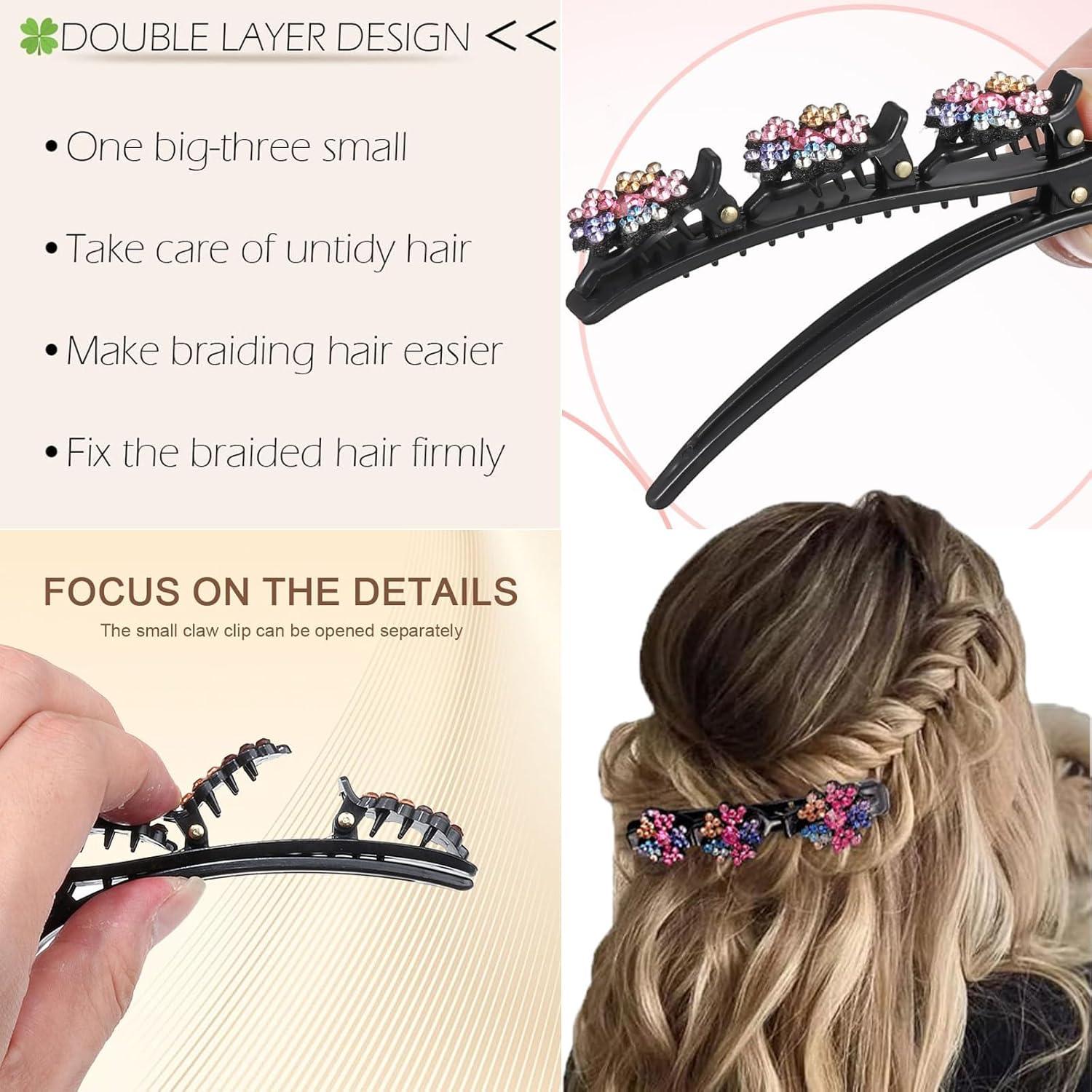 Pinzas de Pelo KERYALELA - Horquillas de Cristal Brillante (8 Pcs)