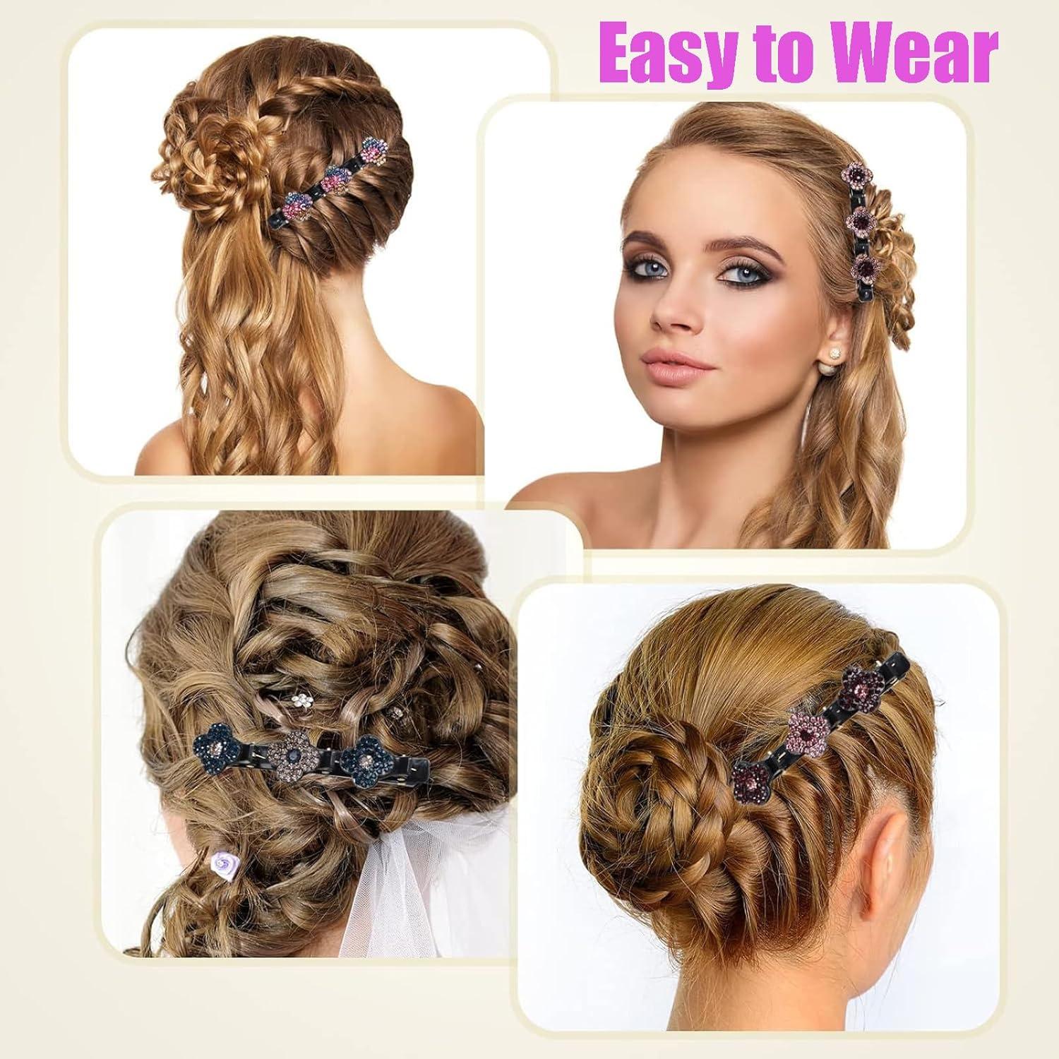 Pinzas de Pelo KERYALELA - Horquillas de Cristal Brillante (8 Pcs)