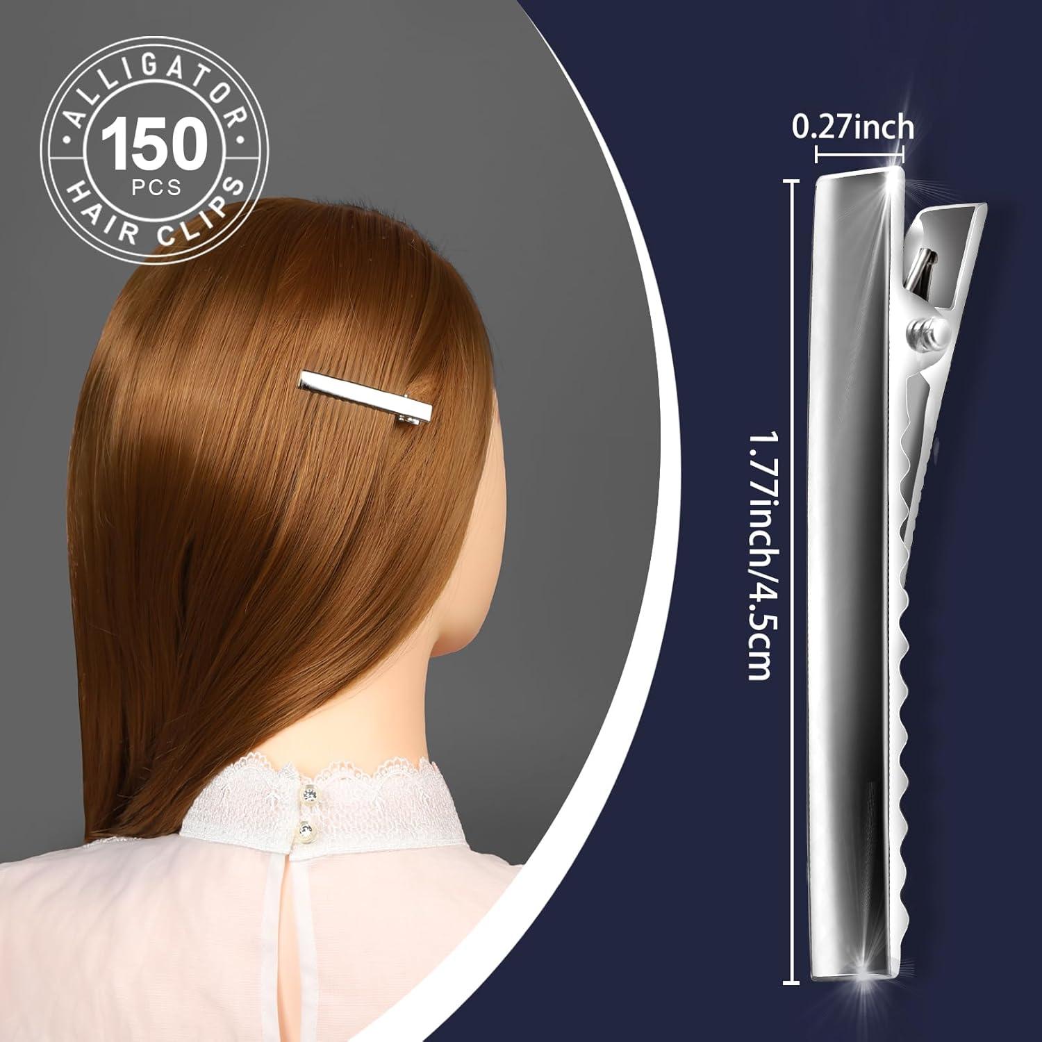 Clips de Pelo Cocodrilo YGDZ 150pcs Metal 4.5cm Plateados