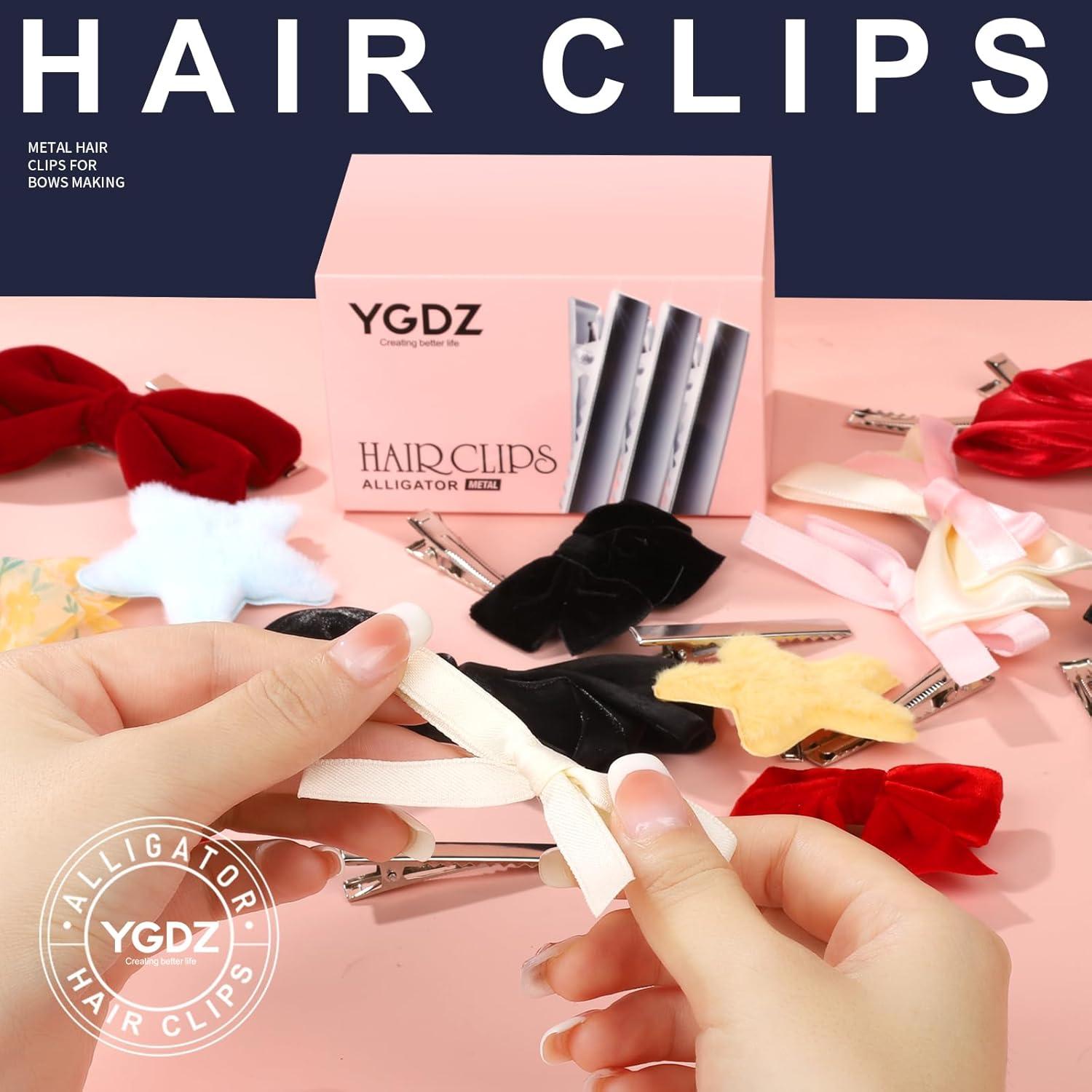 Clips de Pelo Cocodrilo YGDZ 150pcs Metal 4.5cm Plateados