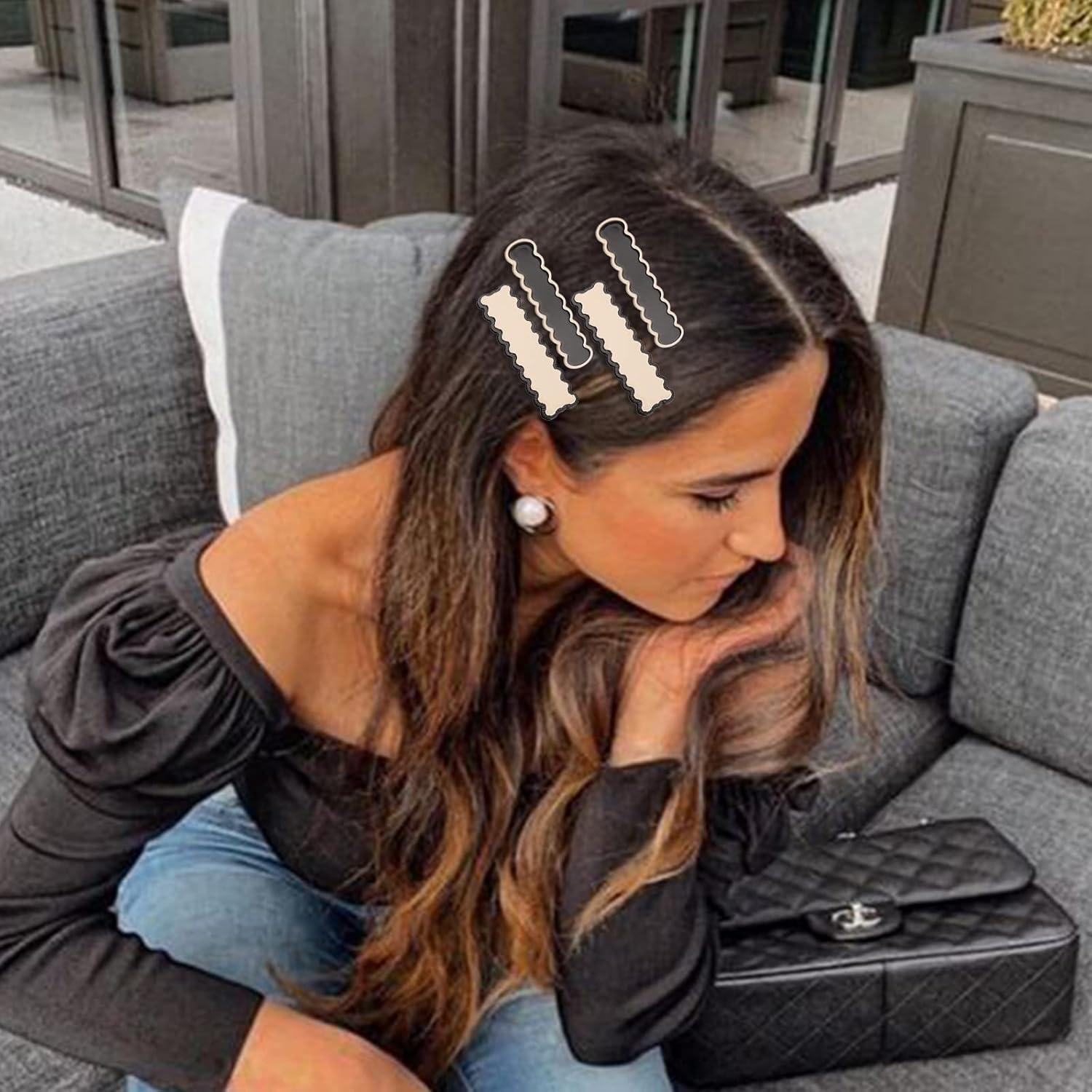 16 Clips para el Cabello Magicsky Geométricos en Blanco y Negro