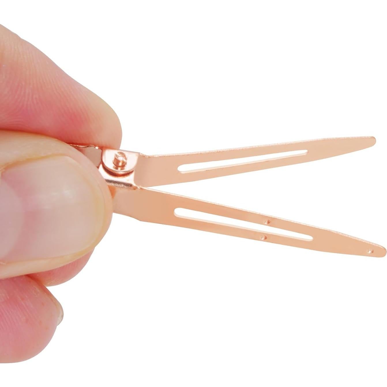 50 Clips de Rizo de Cocodrilo Bantoye 4.5cm Oro Rosa Metal