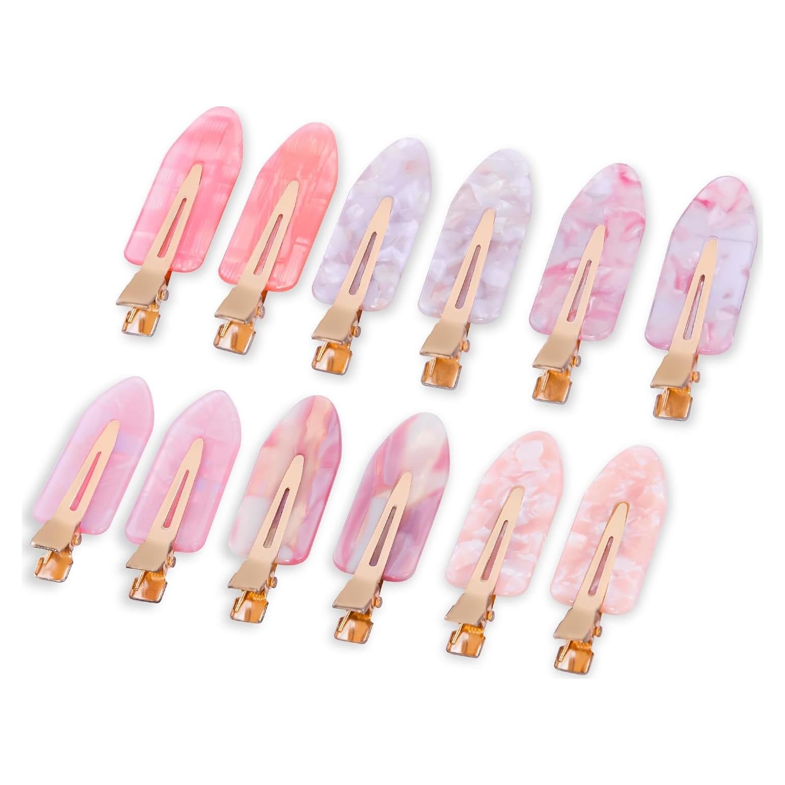 Clips de Pelo Antideslizantes Cptots Rosa 12 Pcs Sin Pliegues