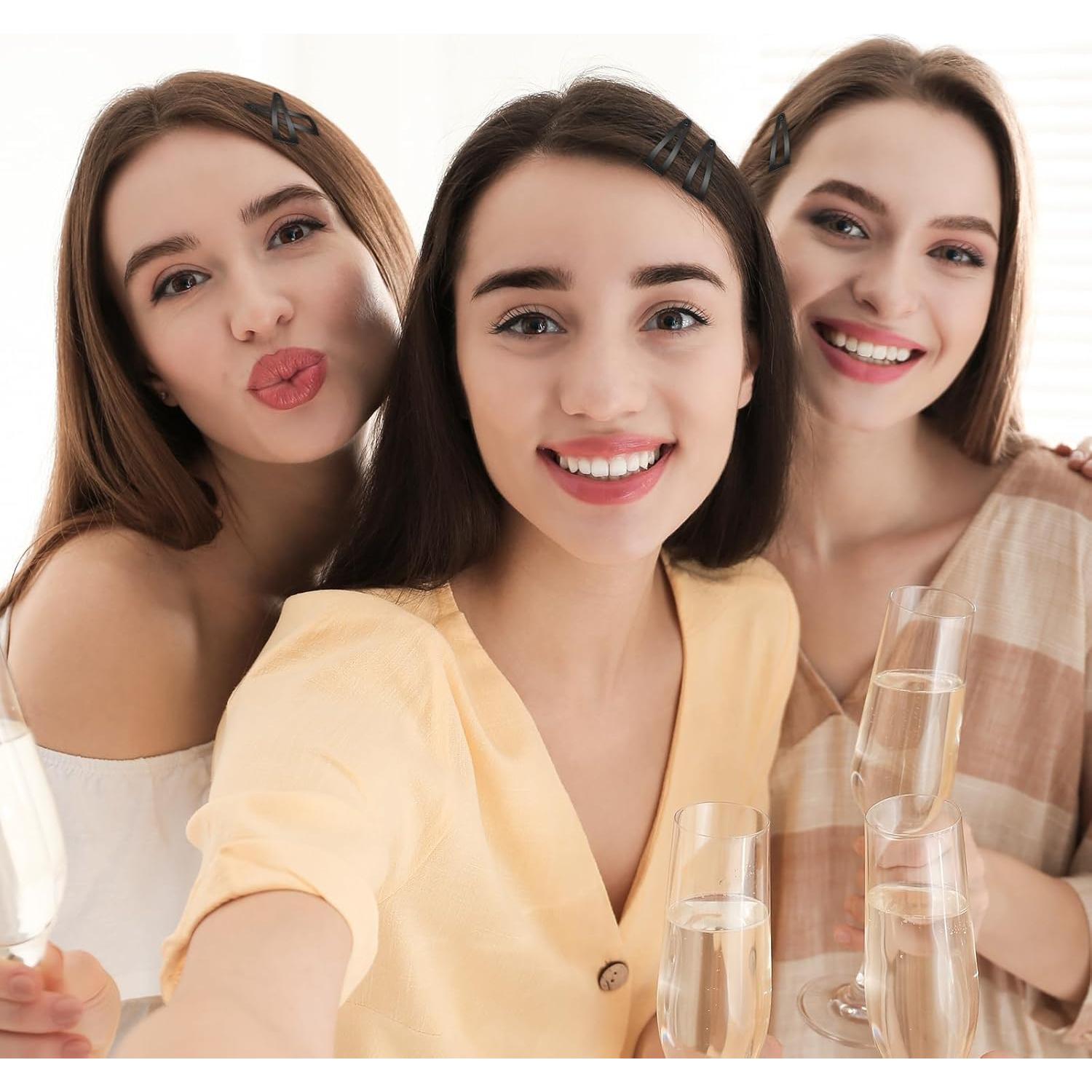 10 Clips de Cabello de Doble Agarre Sightor - Metal Negro