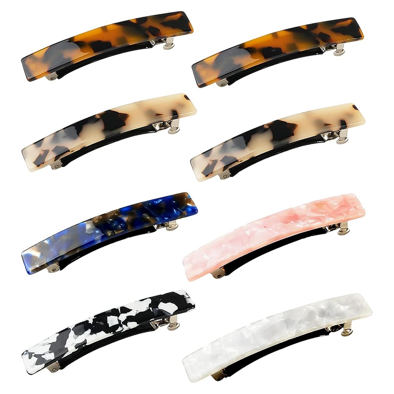 Pinzas para el cabello DF - 8 piezas de acetato 7.6 cm