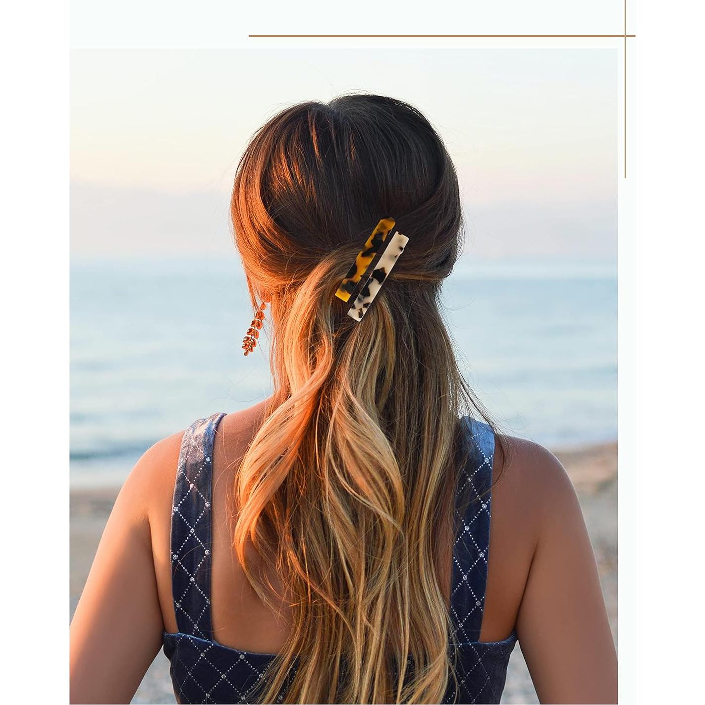 Pinzas para el cabello DF - 8 piezas de acetato 7.6 cm