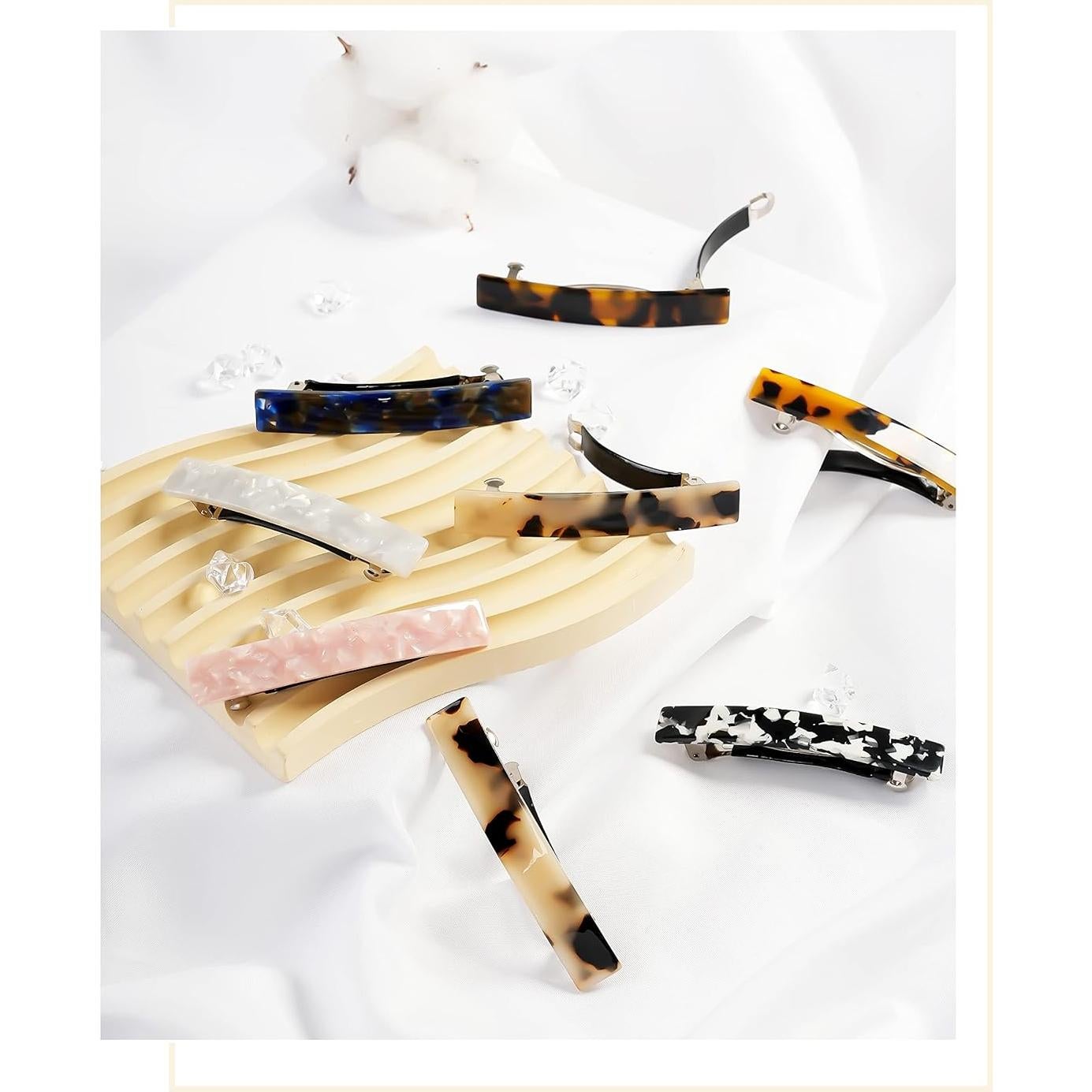 Pinzas para el cabello DF - 8 piezas de acetato 7.6 cm