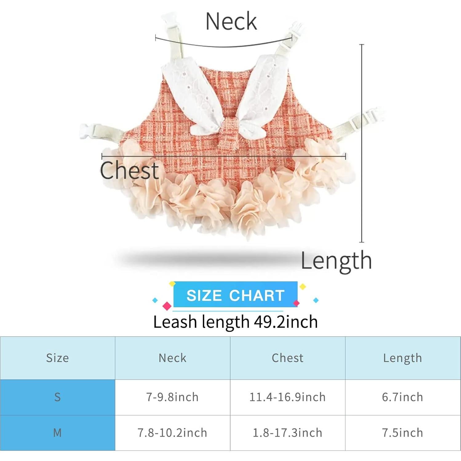 Conjunto Arnés y Correa para Conejos y Hurones S Flor