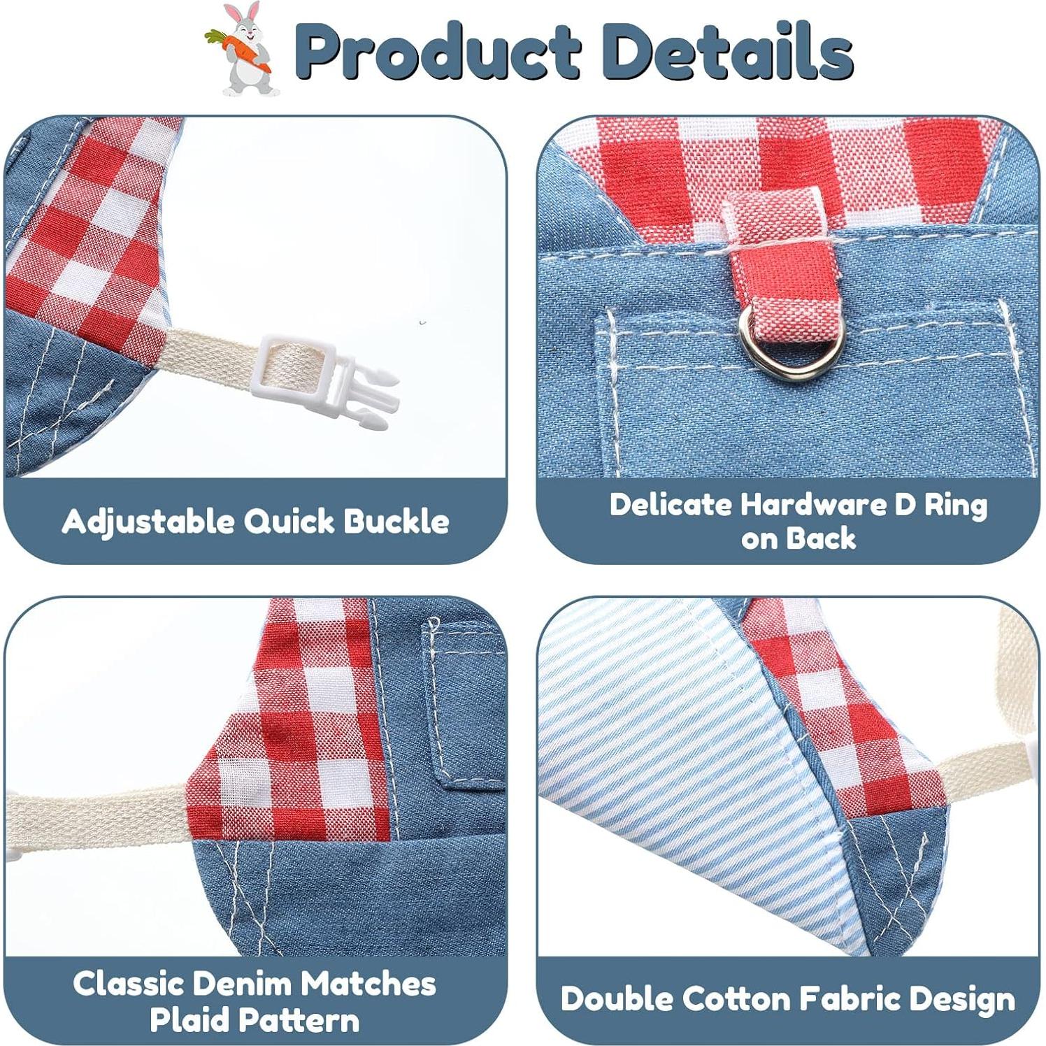 Arnés y Correa para Conejos Saintrygo Pequeño Rojo 4 Piezas