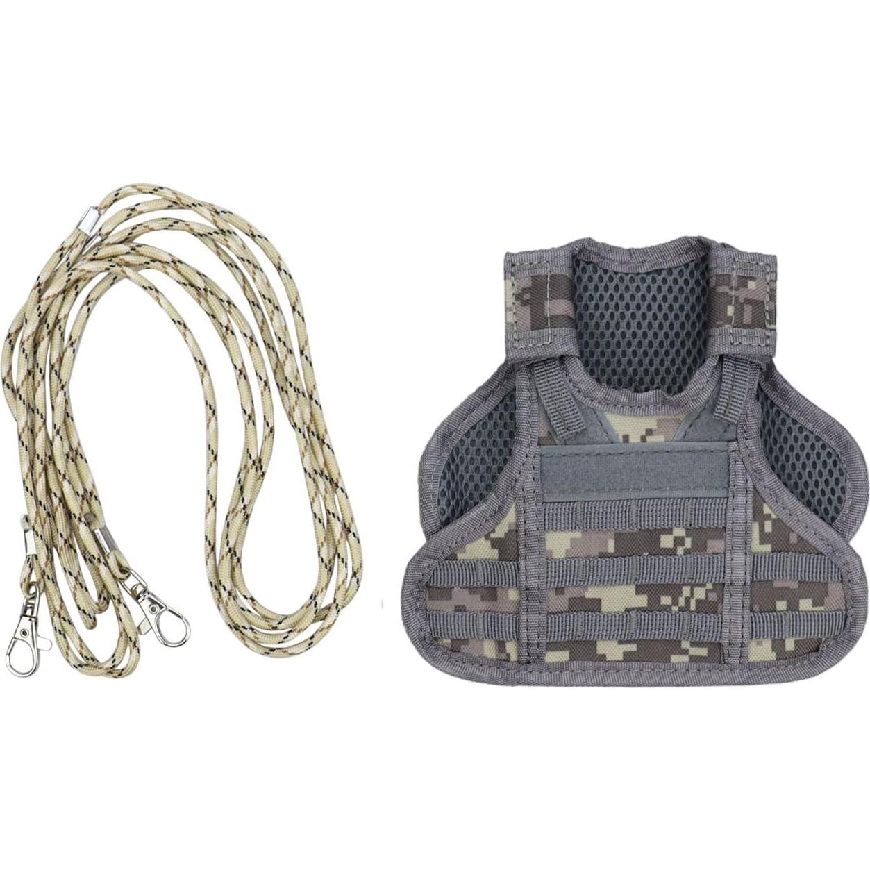 Arnés y Correa Chaleco Táctico Militar para Hurones y Mascotas