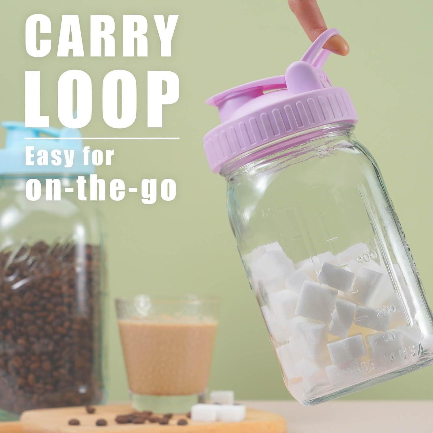 Paquete de 4 Tapas de Vertido AoeJarry para Tarros Mason