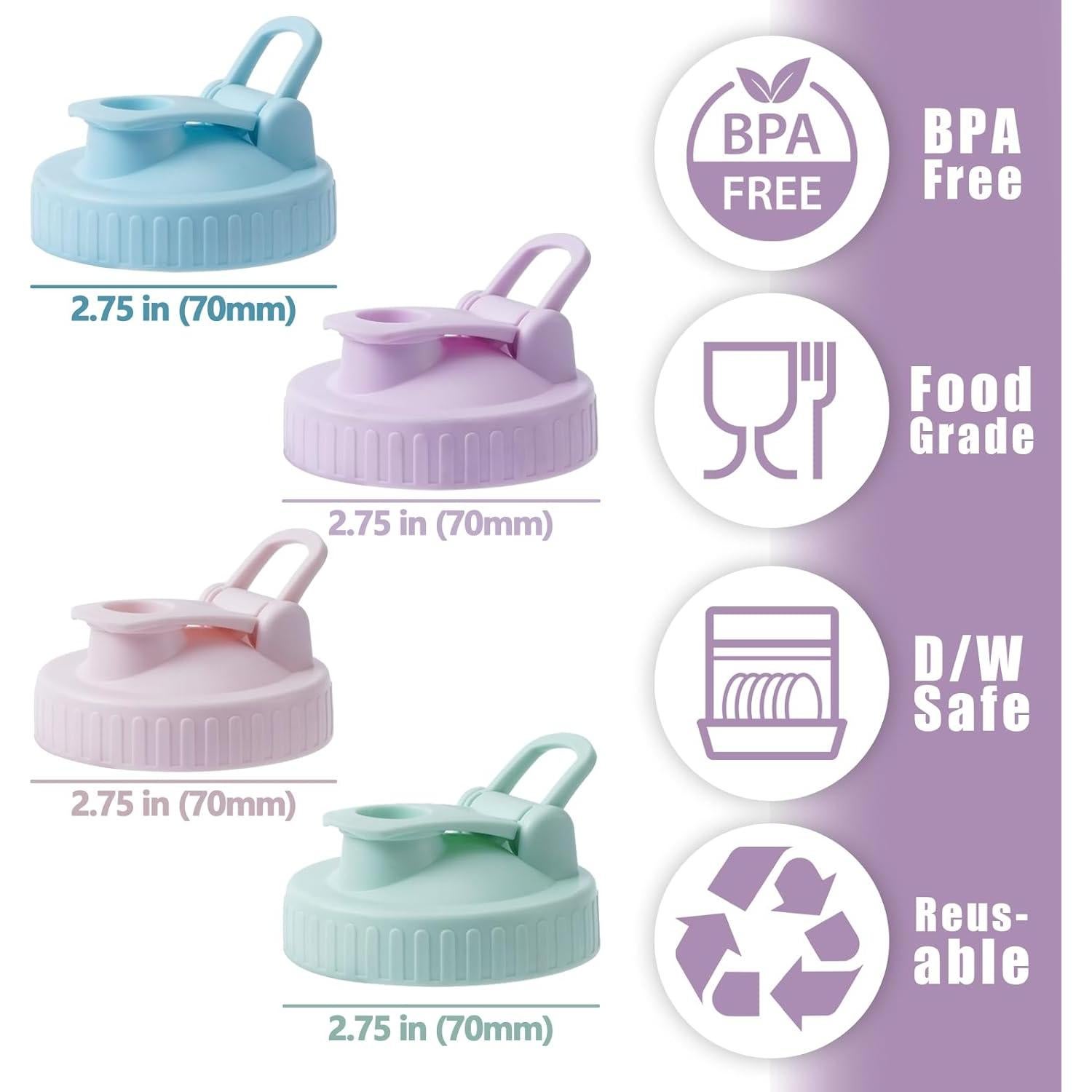 Paquete de 4 Tapas de Vertido AoeJarry para Tarros Mason