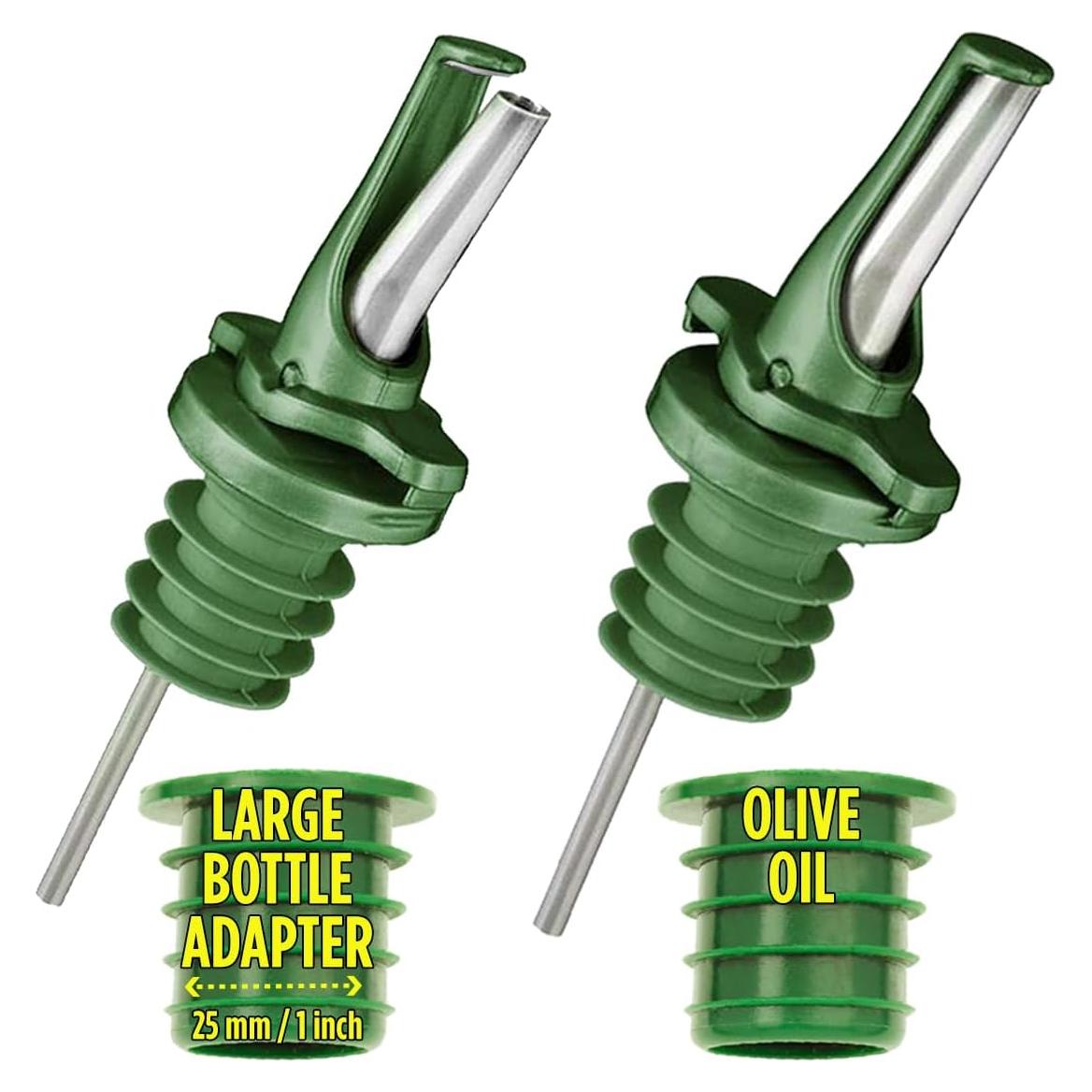 Verterdor de Aceite de Oliva Poura 2 Pcs Verde con Adaptadores