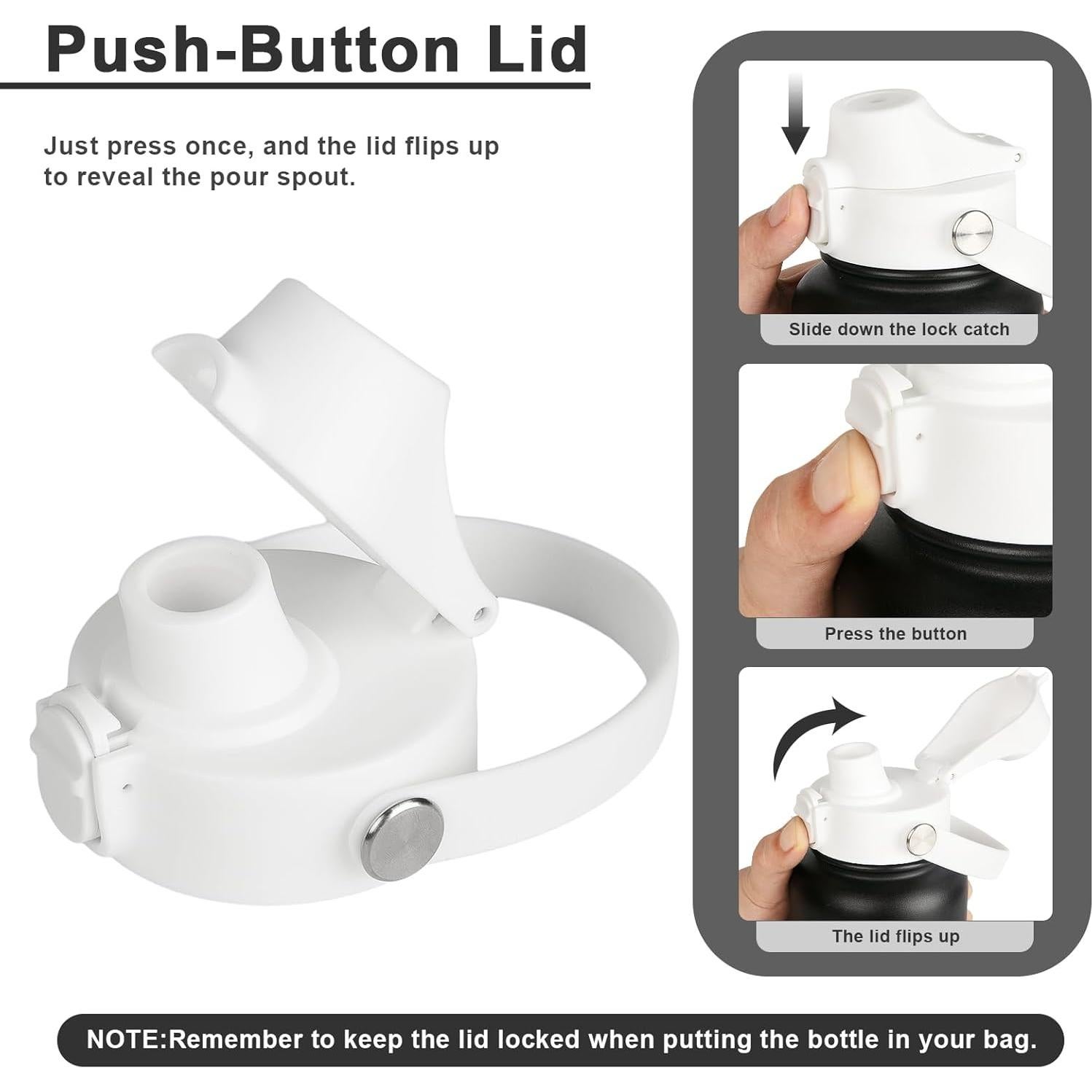 Tapa Flip Auto EIPOSAU para Botellas Boca Ancha 12-64 oz