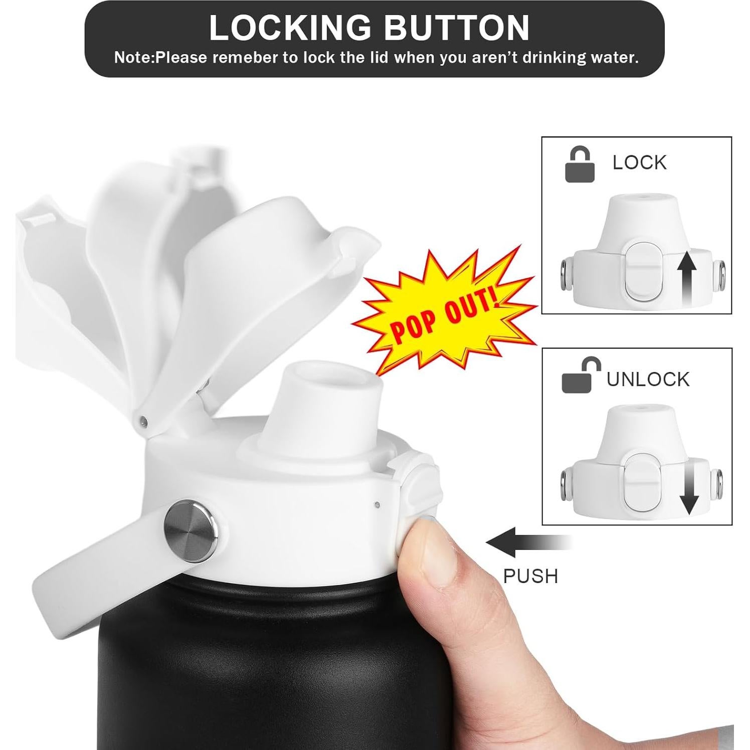 Tapa Auto Spout HydroFlask Boca Ancha 12-64oz Blanca