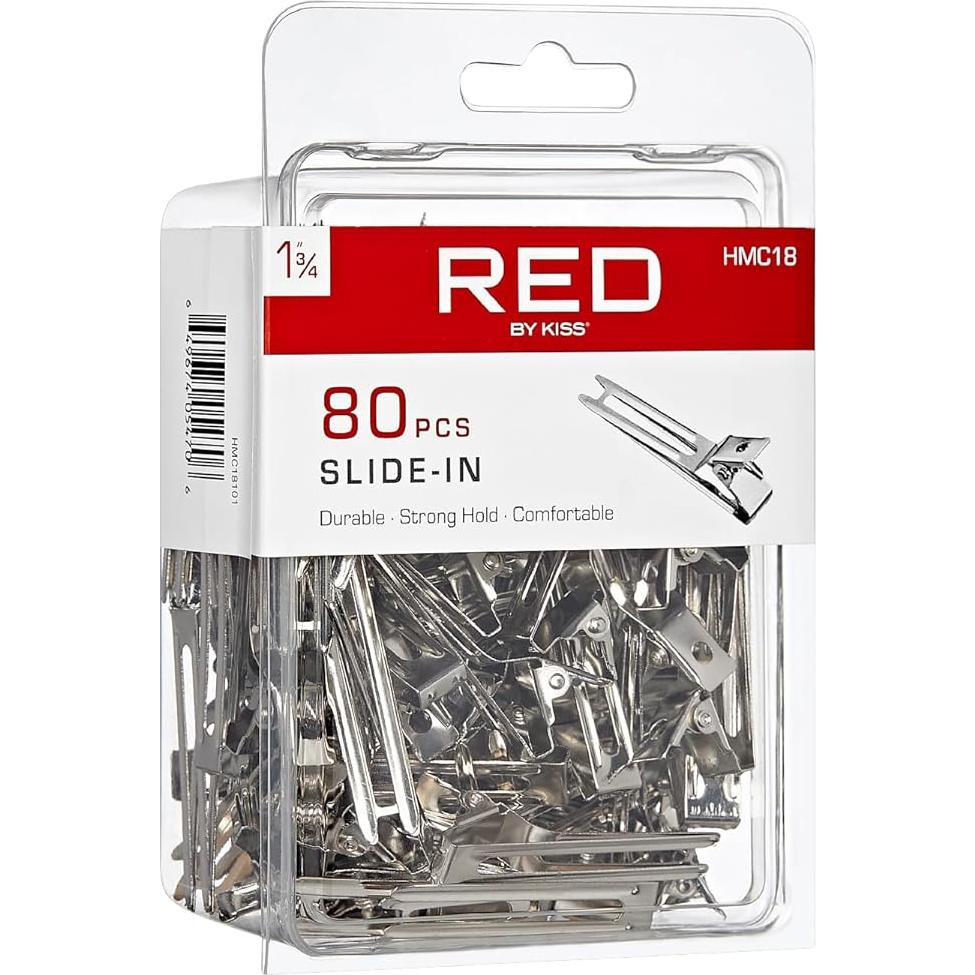 Clips de Pelo RED by Kiss 80pcs 4.45 cm Metal Duraderos