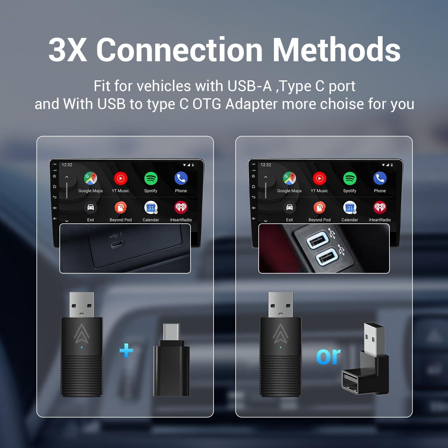 Adaptador Inalámbrico Android Auto Dilxyuy 2016+ Plug & Play