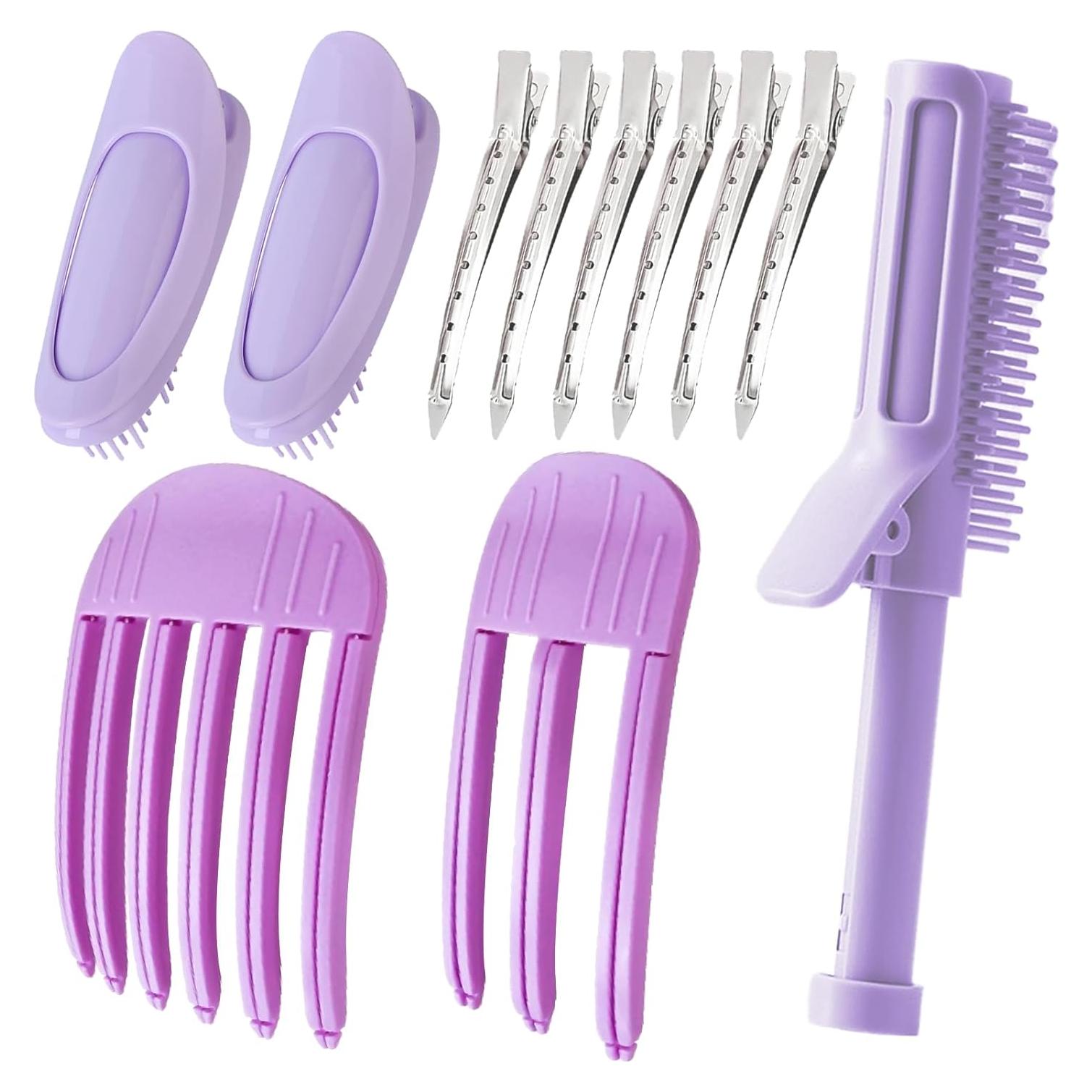 11 Clips Fluffy Raíz de Cabello YOOOYOOO Púrpura DIY