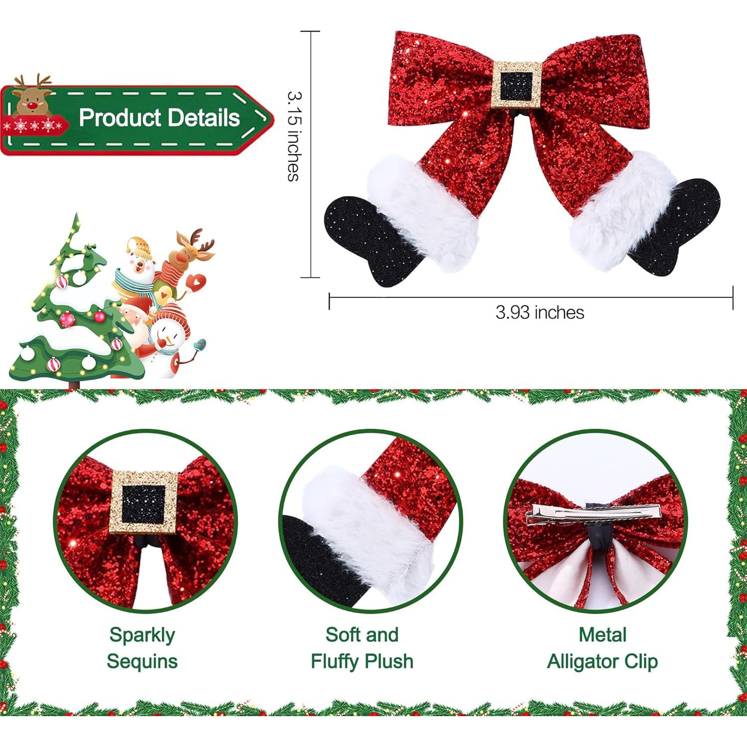 Clip de Cabello Navideño Beleki Rojo con Lentejuelas