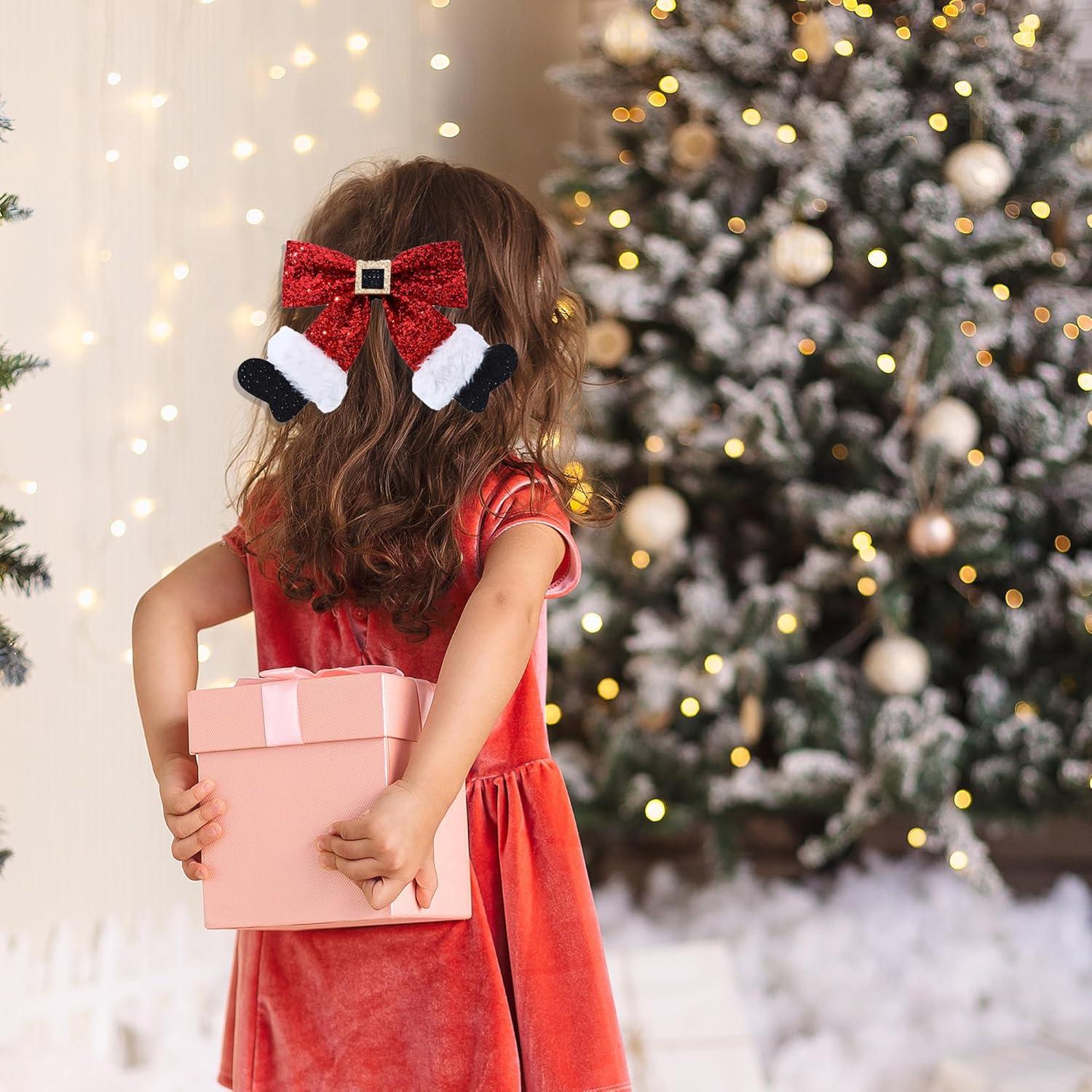 Clip de Cabello Navideño Beleki Rojo con Lentejuelas