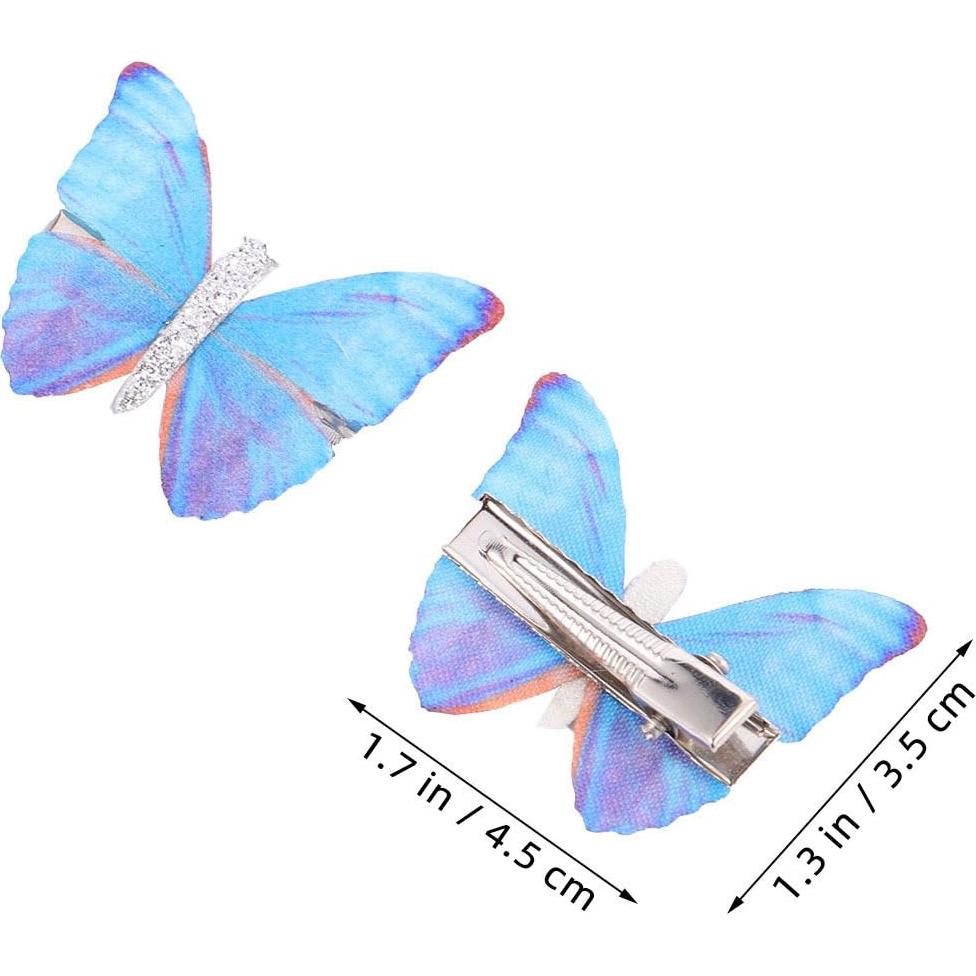 5 Clips de Pelo Mariposa Azul WRITWAA - Acero Inoxidable, Compactos