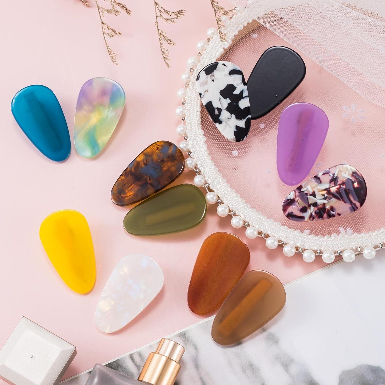 16 Clips de Pelo Sin Marcas HINZIC en Forma de Gota Multicolor