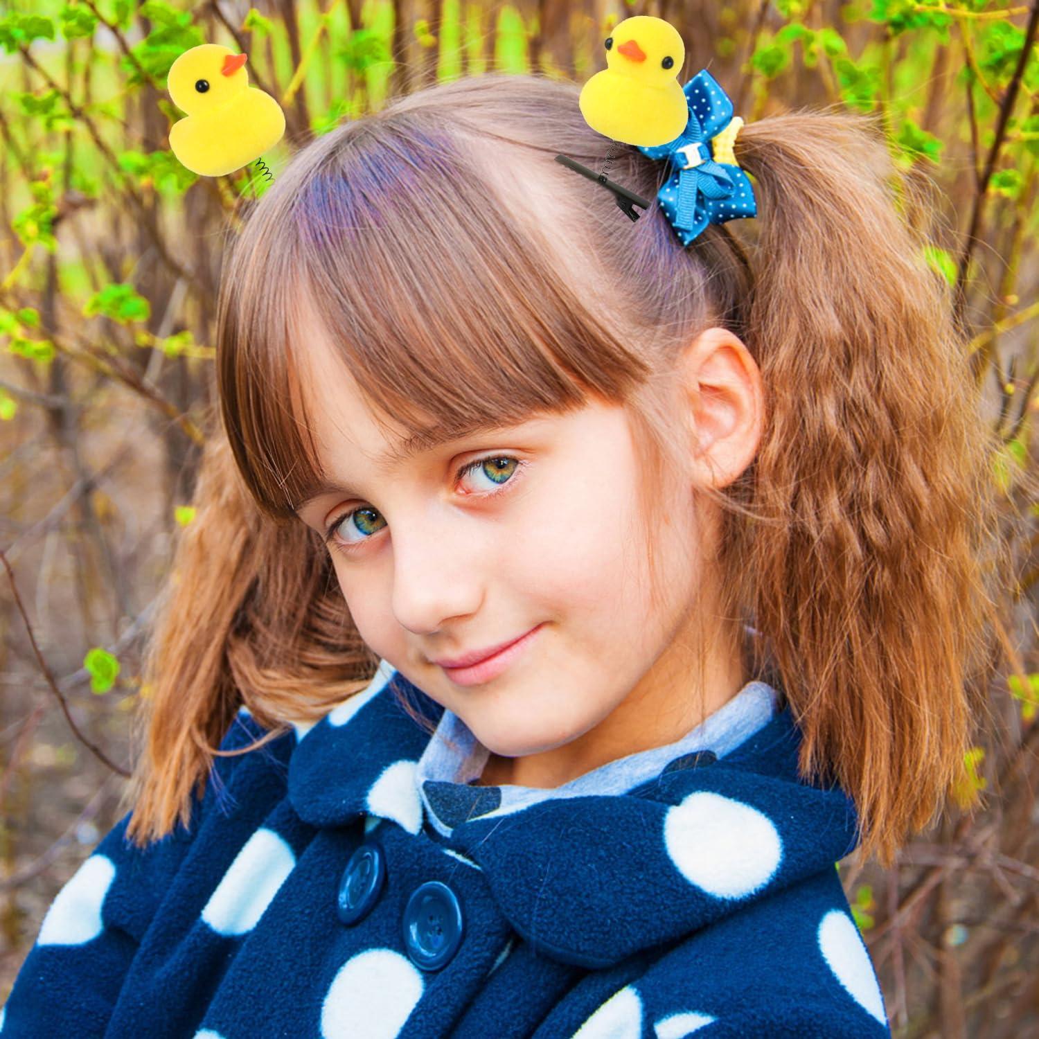 Paquete de 12 Clips de Pelo de Pato Amarillo FXMHEHBB 6.5 cm