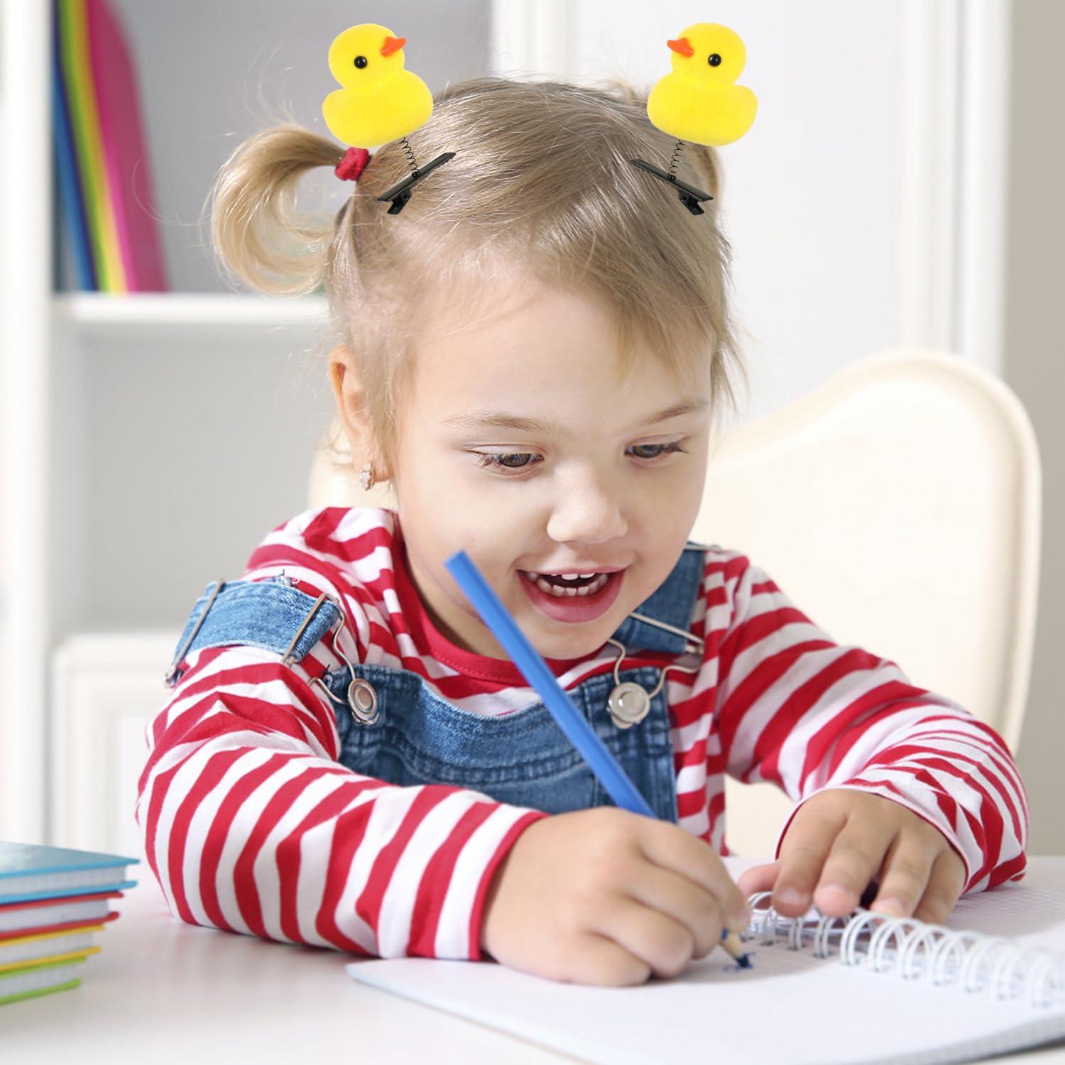 Paquete de 12 Clips de Pelo de Pato Amarillo FXMHEHBB 6.5 cm