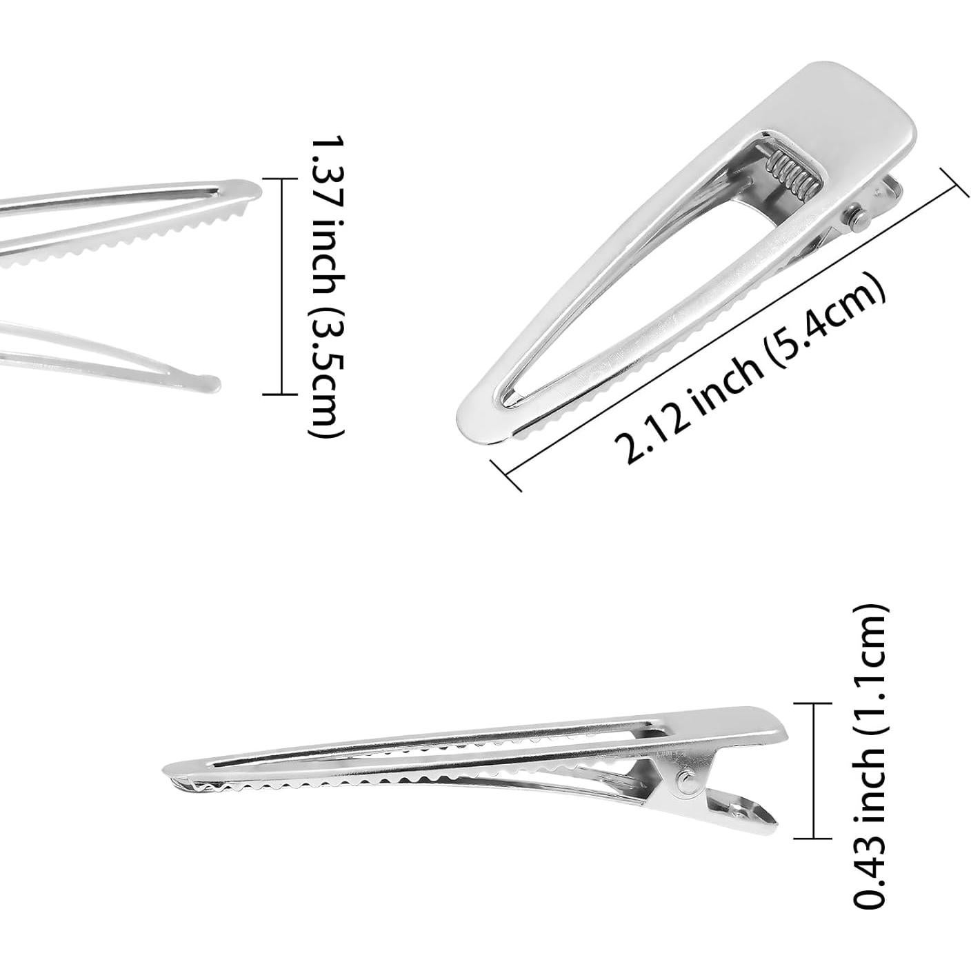 20 Clips de Metal Plateado Pico de Pato POMCOUS para Cabello