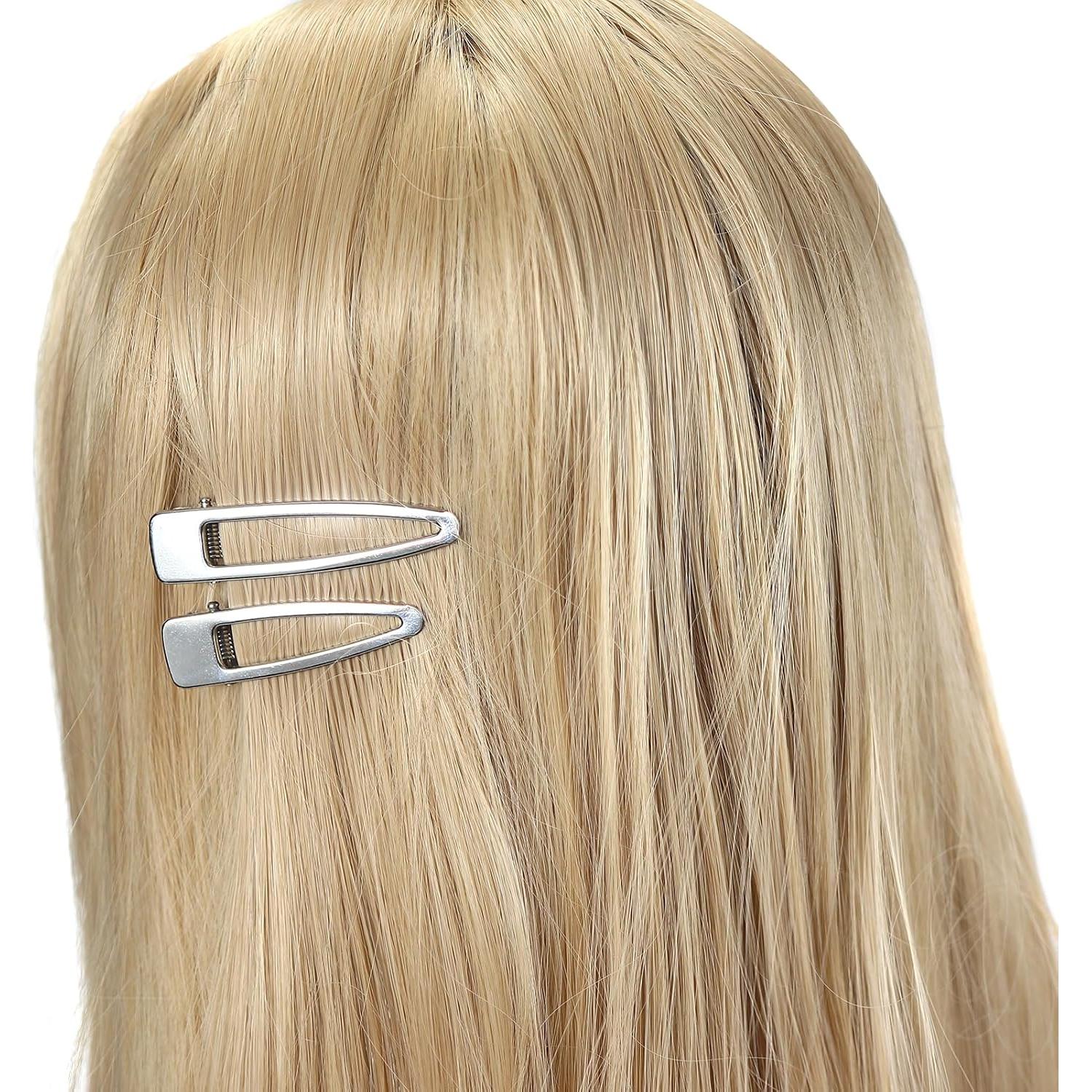 20 Clips de Metal Plateado Pico de Pato POMCOUS para Cabello