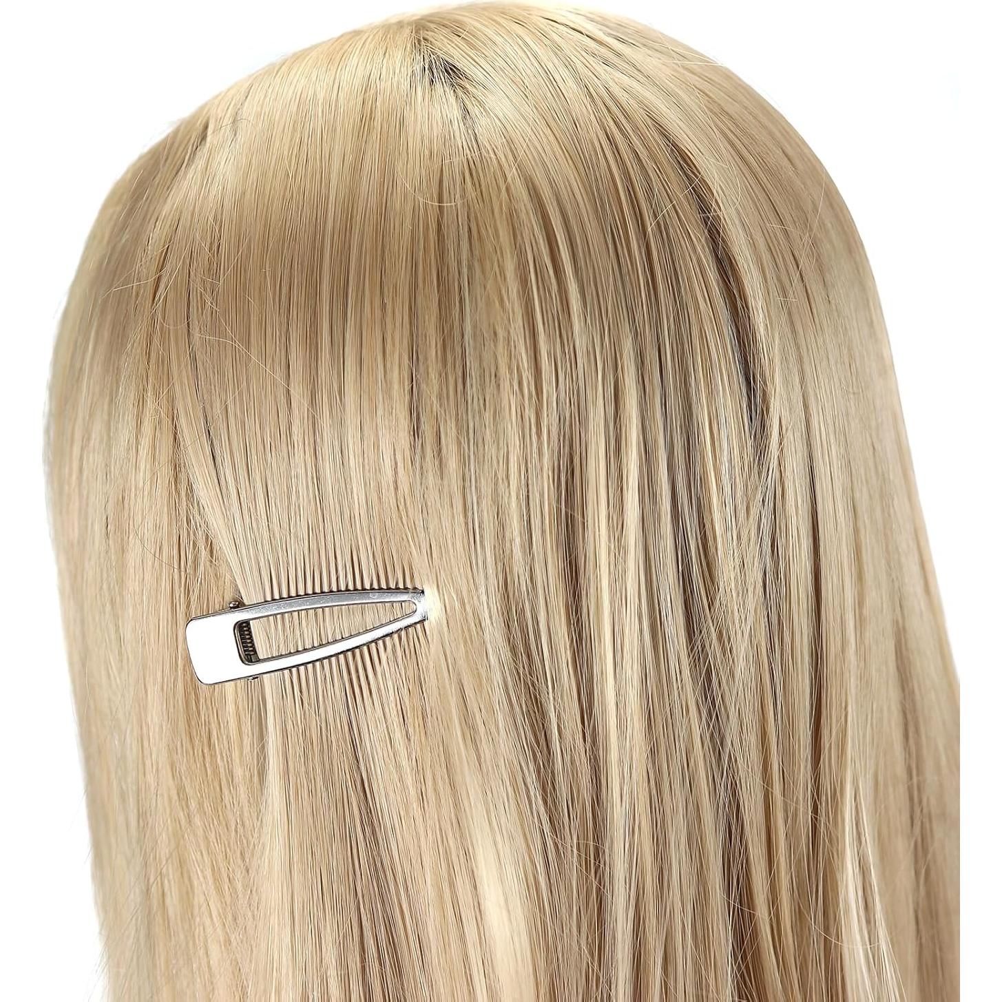 20 Clips de Metal Plateado Pico de Pato POMCOUS para Cabello