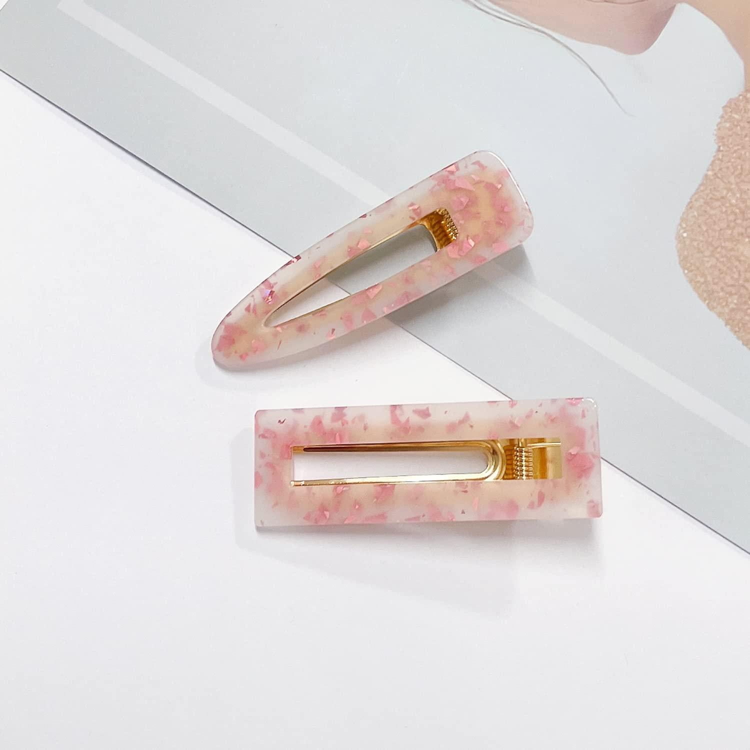 Juego de 12 Clips para el Cabello Acrílico con Mármol - Parcce