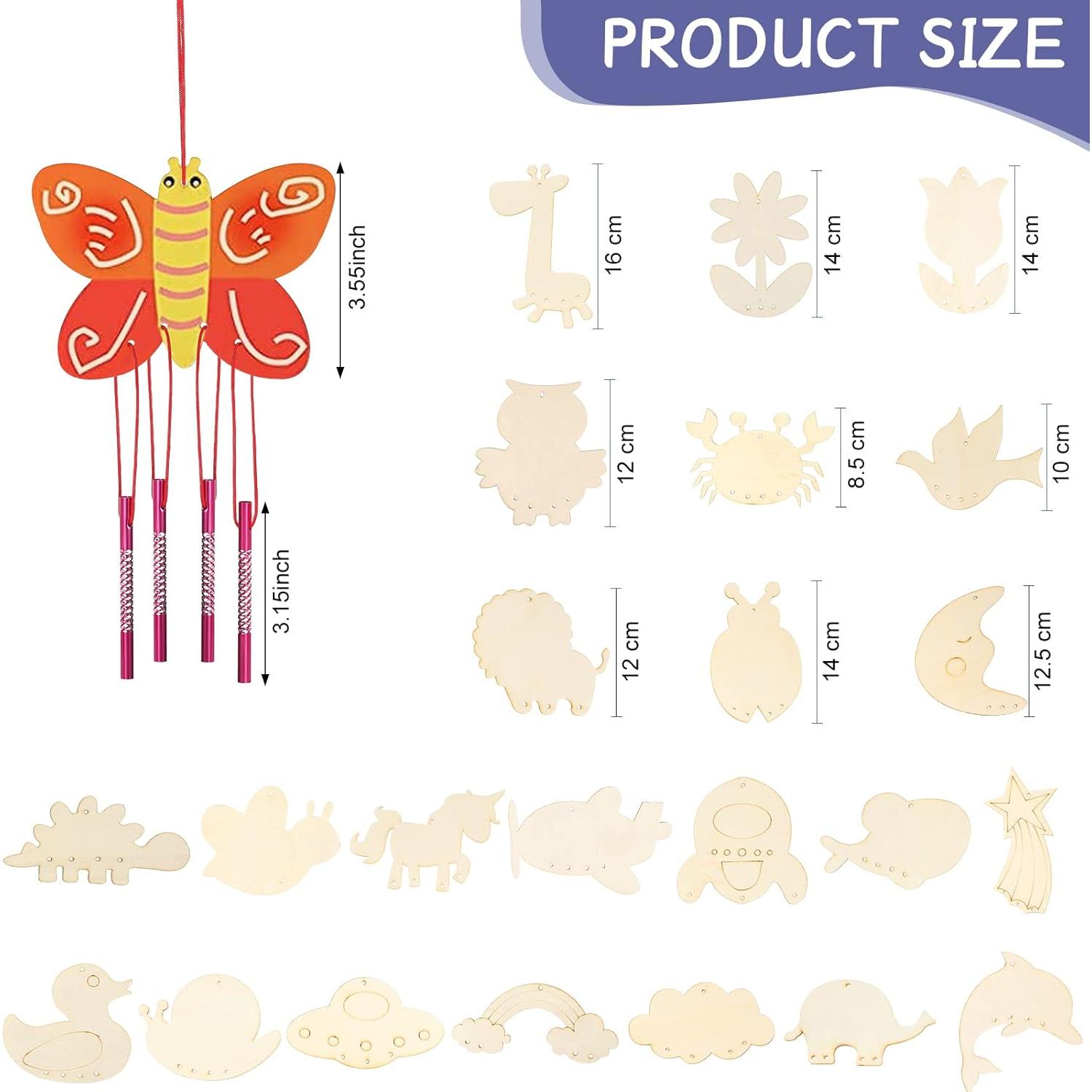 Kit de Campanas de Viento Tuanse 24 Pcs para Niños DIY