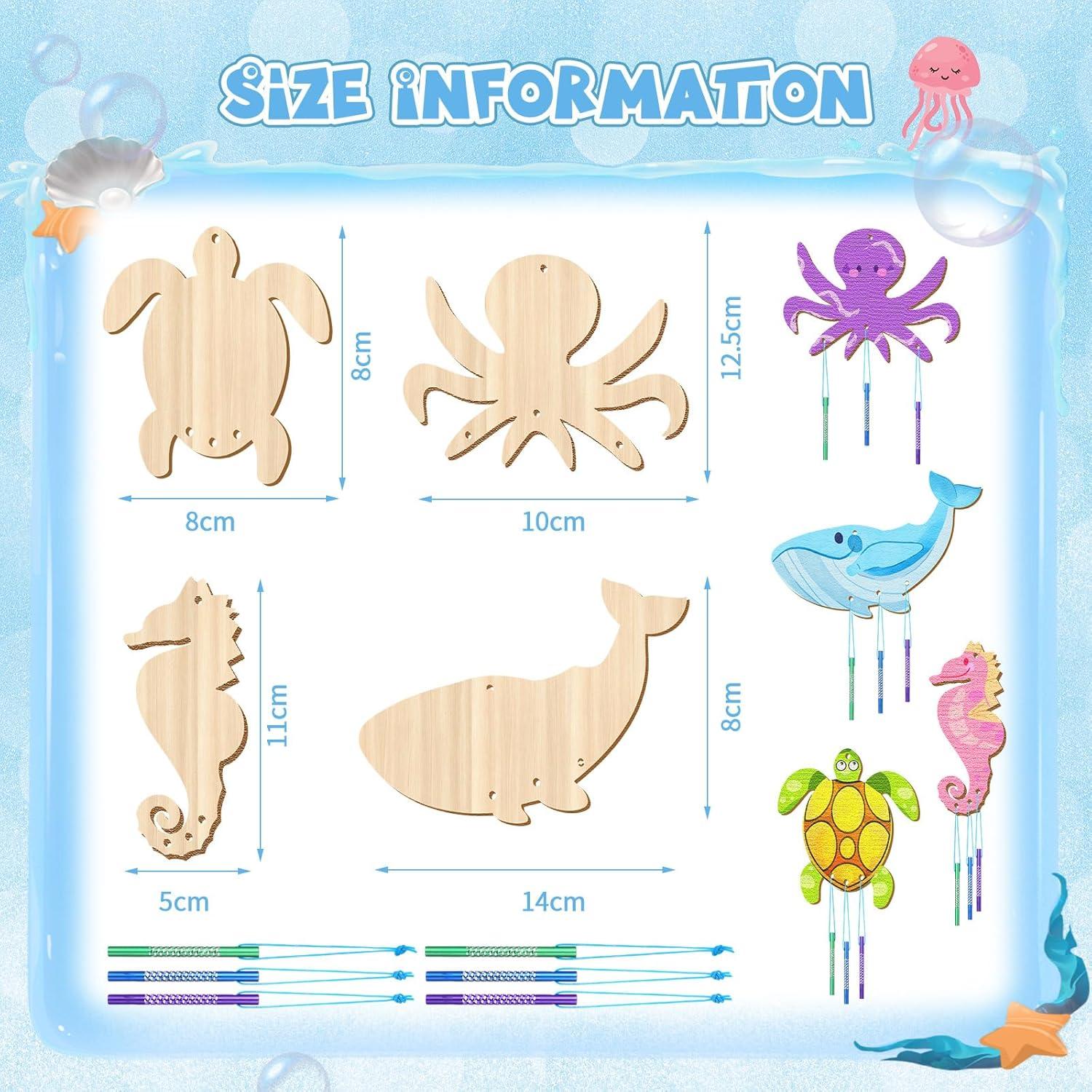 Kit de Campanas de Viento DIY Leinuosen 32 Piezas Madera