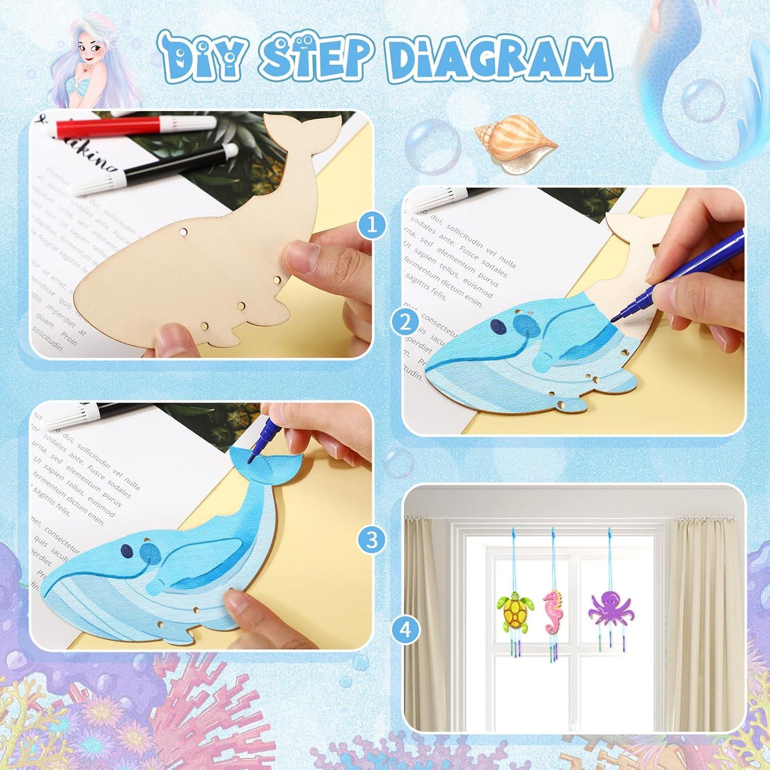 Kit de Campanas de Viento DIY Leinuosen 32 Piezas Madera