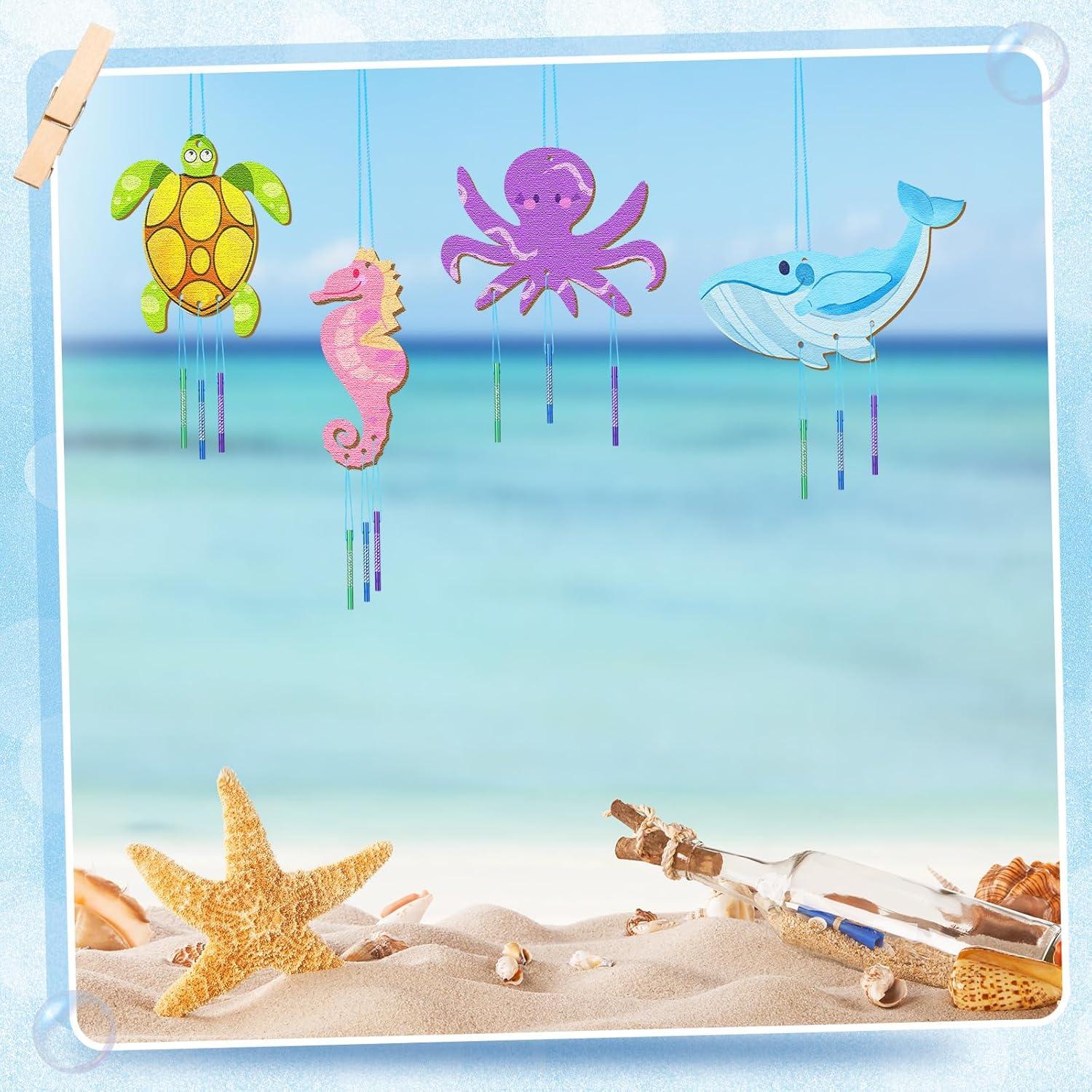 Kit de Campanas de Viento DIY Leinuosen 32 Piezas Madera