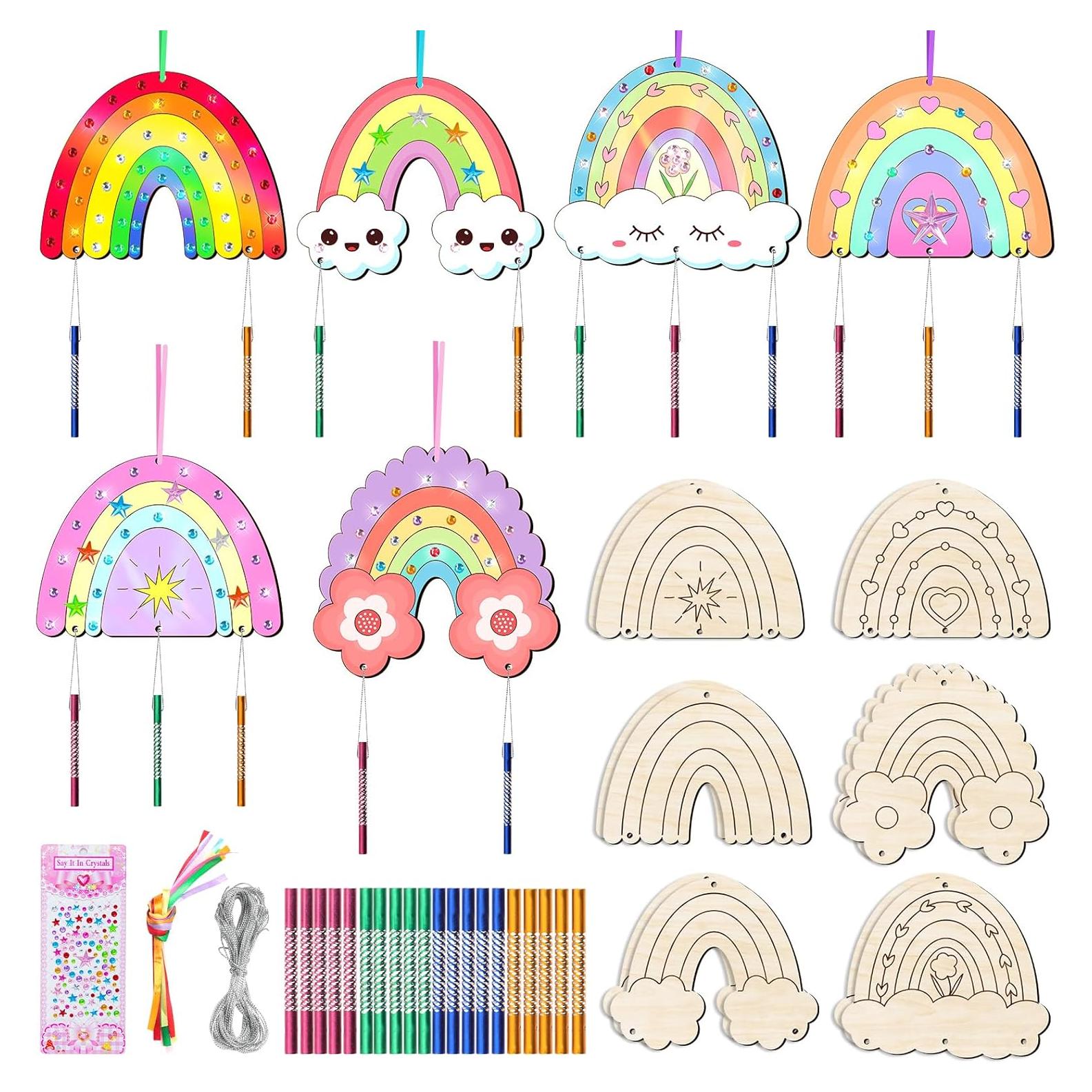 Kit de Campanas de Viento DIY TREACLUB - 12 Piezas Arcoíris