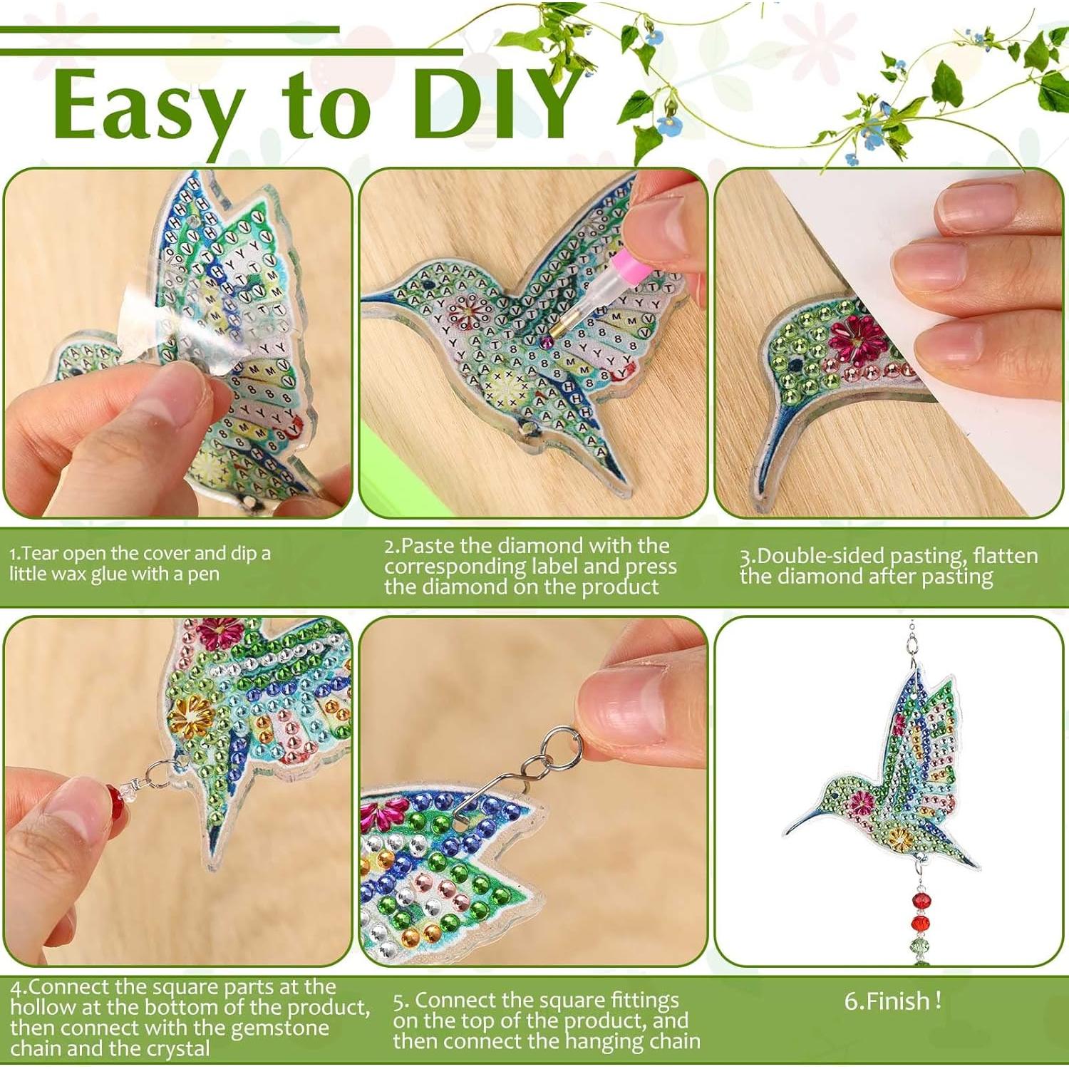 Kit de Arte de Diamante Jetec 3 Piezas Adorno Colgante DIY