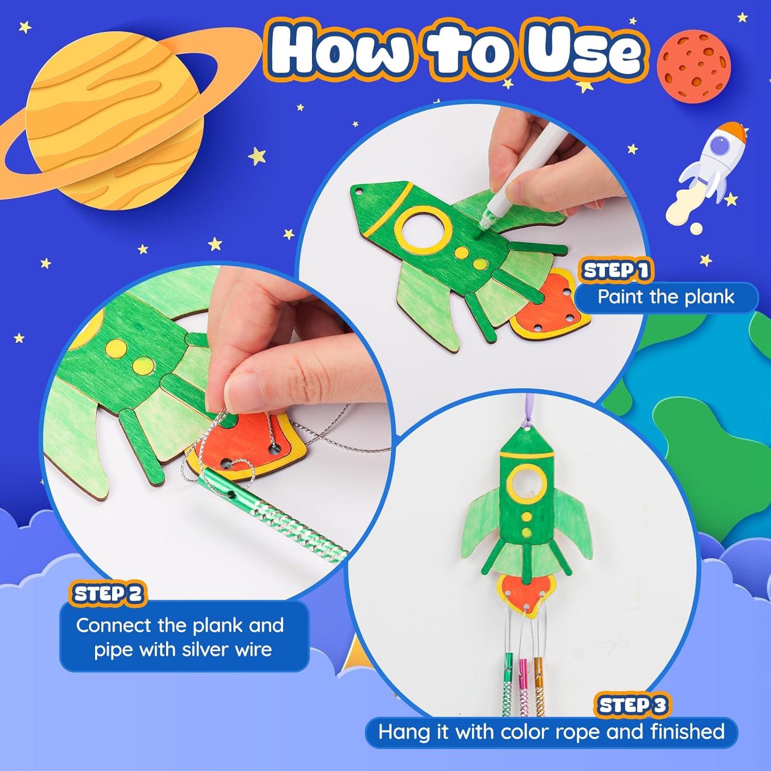 Kit de Campana de Viento DIY TREACLUB Cohete 12 Piezas