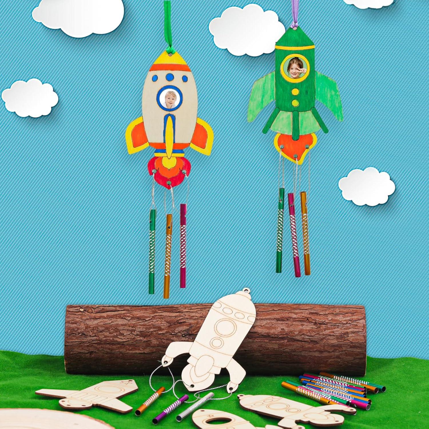 Kit de Campana de Viento DIY TREACLUB Cohete 12 Piezas