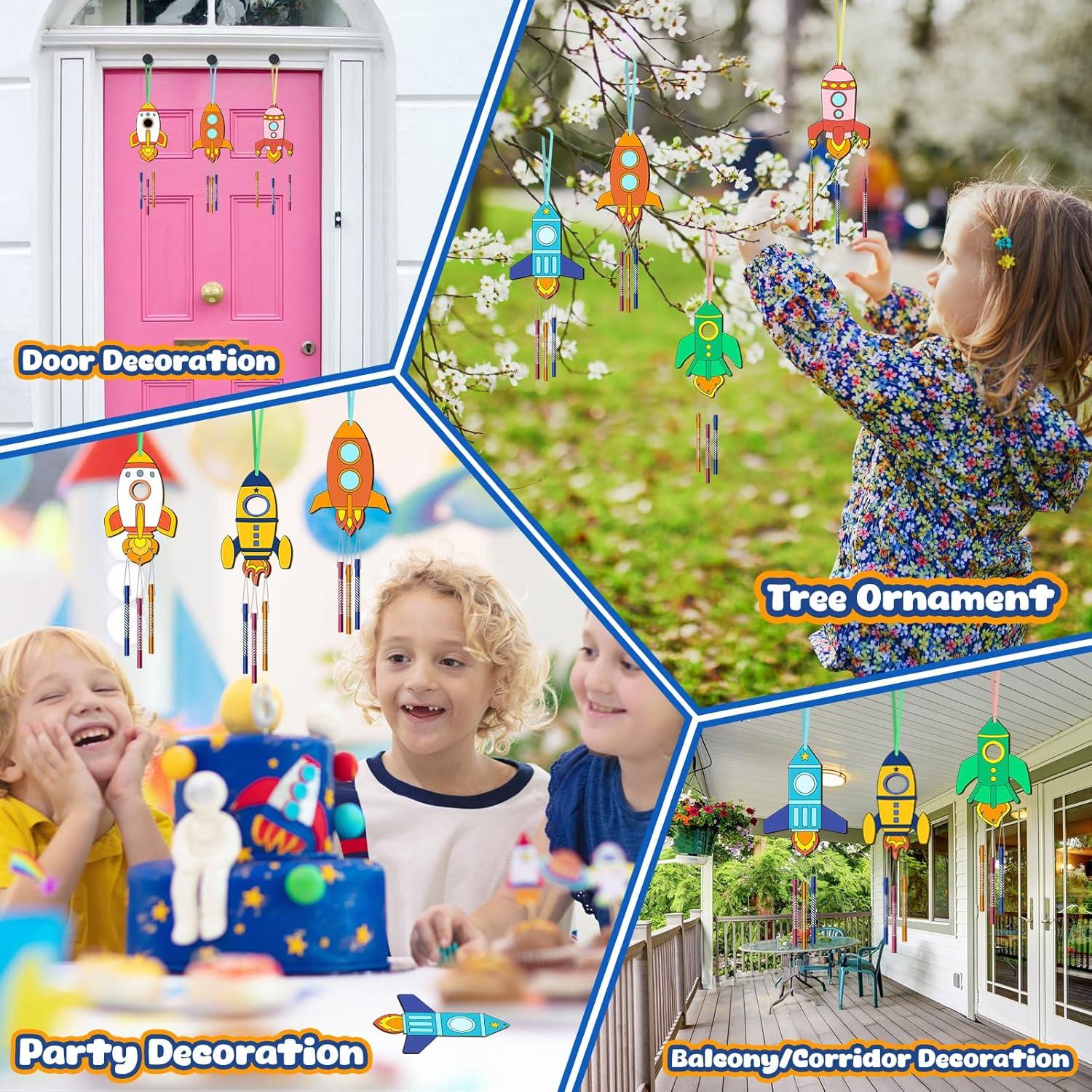 Kit de Campana de Viento DIY TREACLUB Cohete 12 Piezas