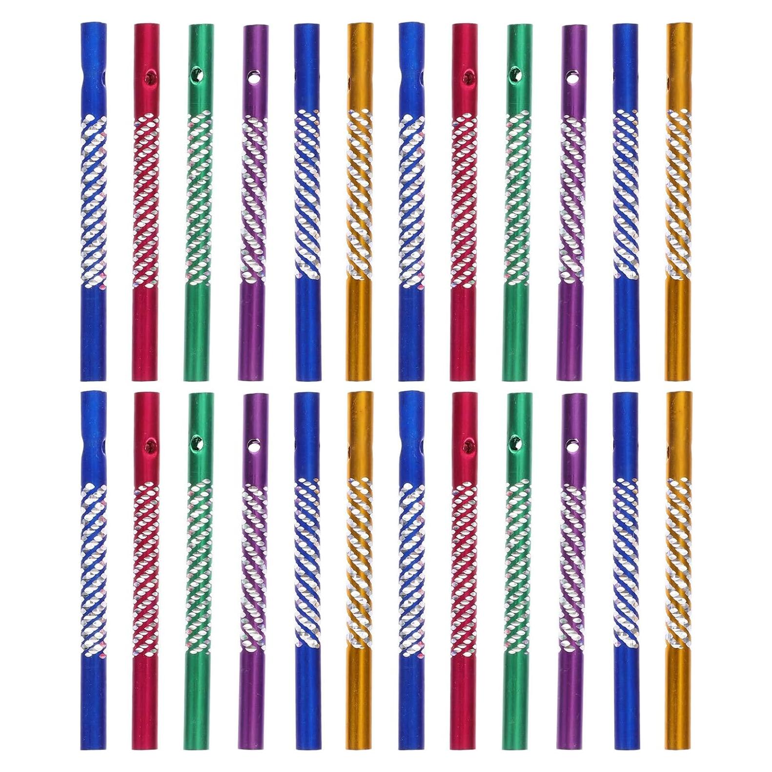 100 Tubos de Campana de Viento Aluminio DOITOOL 8cm Color Mezclado