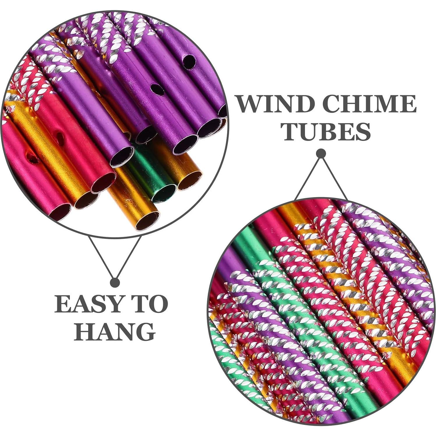 100 Tubos de Campana de Viento Aluminio DOITOOL 8cm Color Mezclado