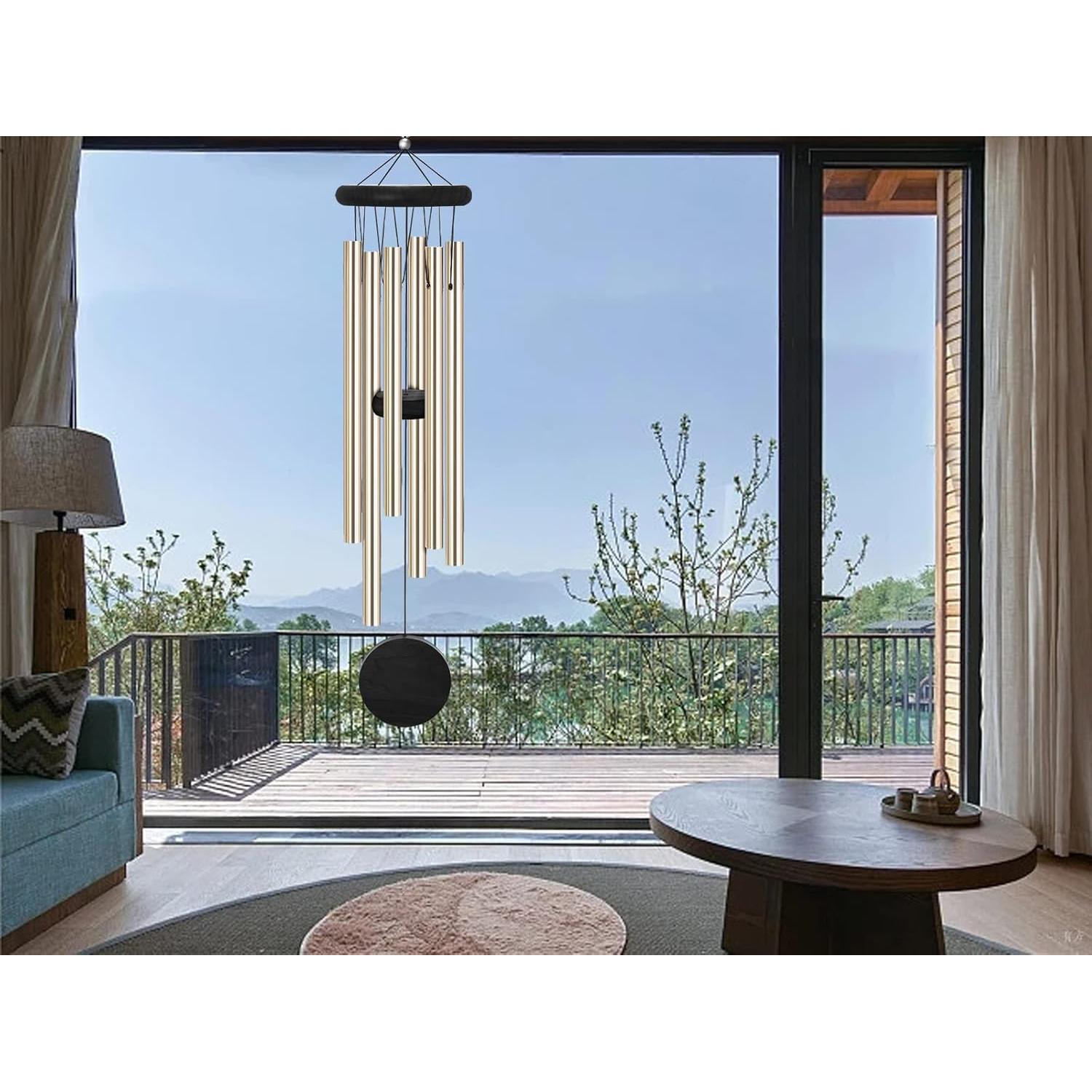 Campanas de Viento SIONMYTF de Metal Bronce 6 Tubos 66.8 cm