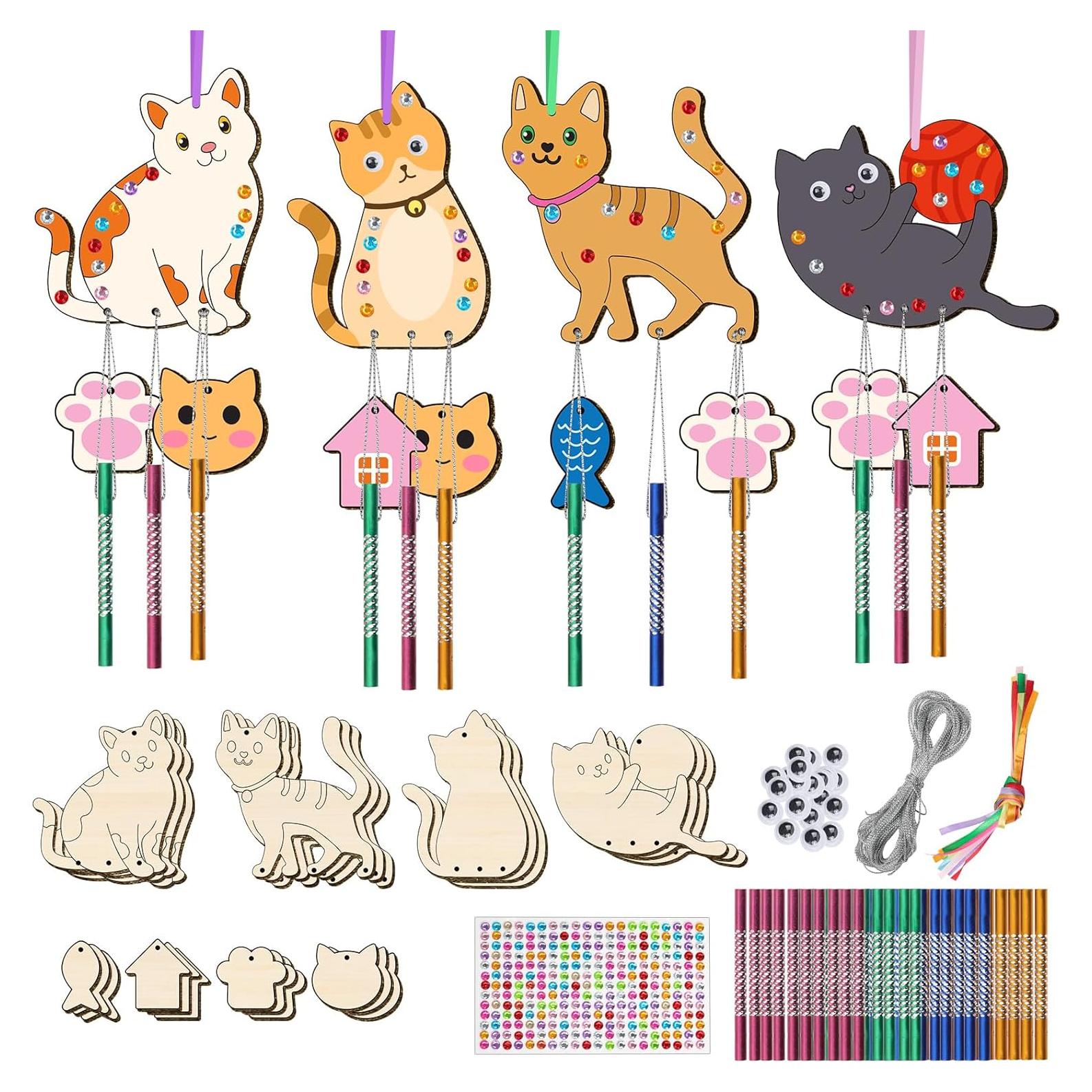 Kit de Campana de Viento TREACLUB para Niños - 12 Piezas de Madera