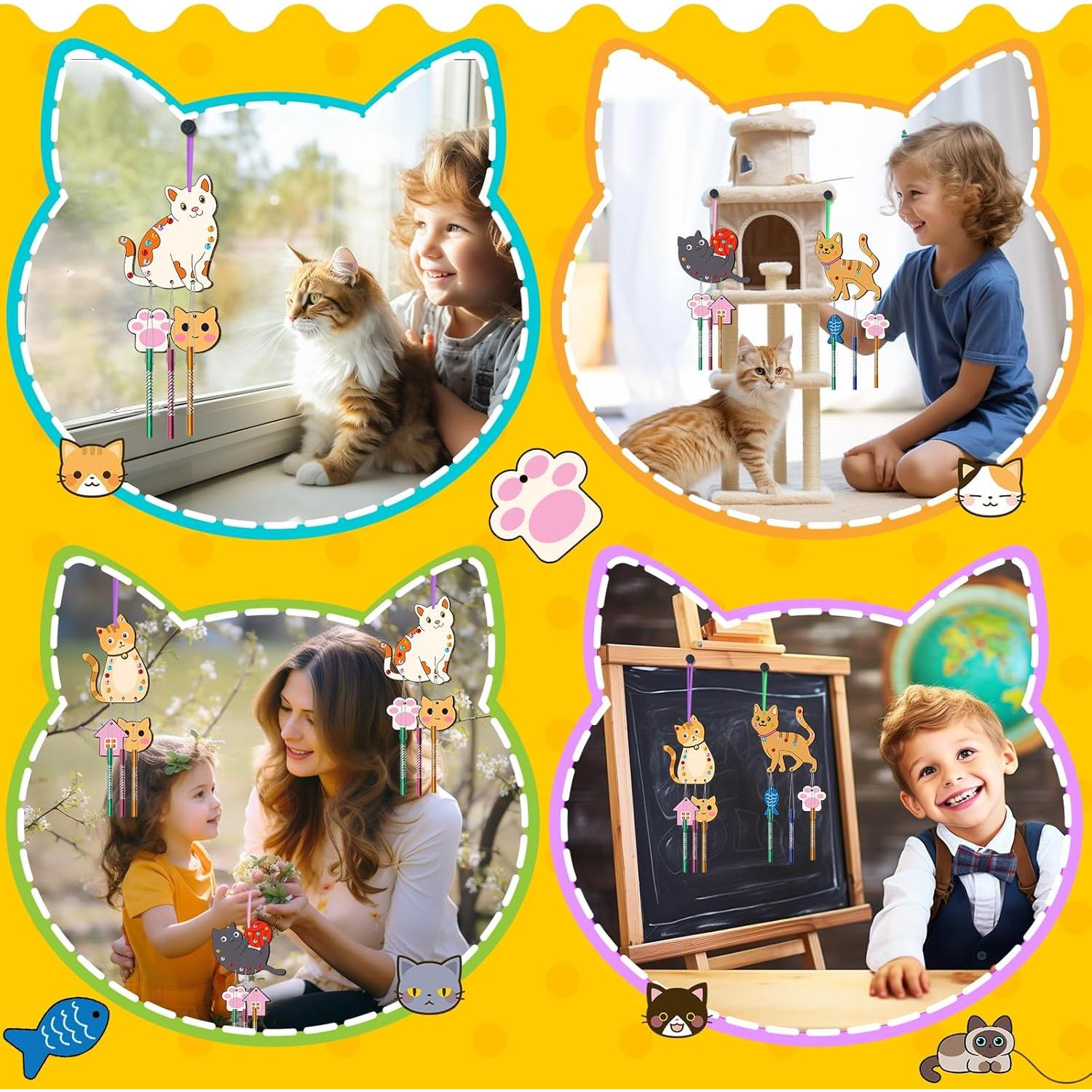 Kit de Campana de Viento TREACLUB para Niños - 12 Piezas de Madera