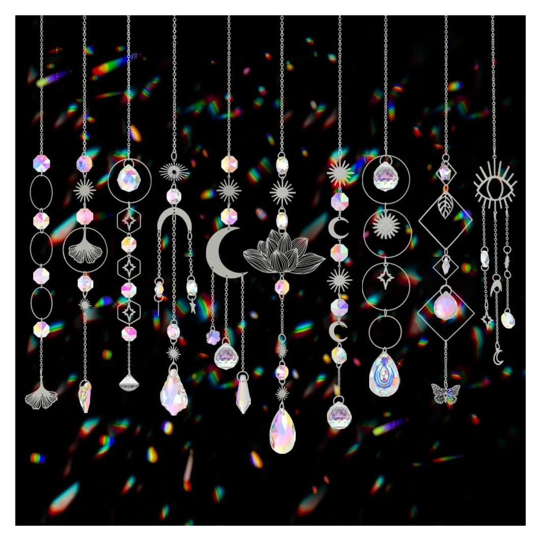 Kit de 10 Atrapa Rayos de Sol de Cristal Worgree - Decoración Interior y Exterior