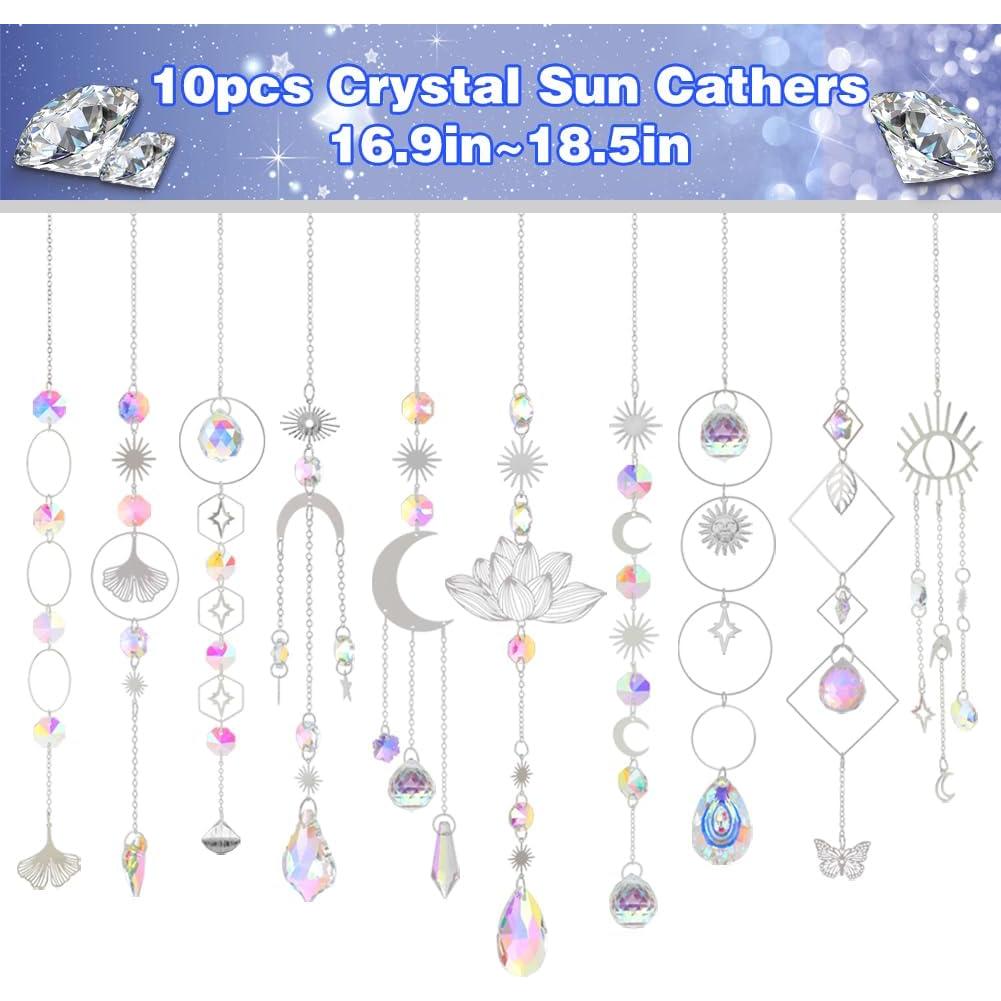 Kit de 10 Atrapa Rayos de Sol de Cristal Worgree - Decoración Interior y Exterior
