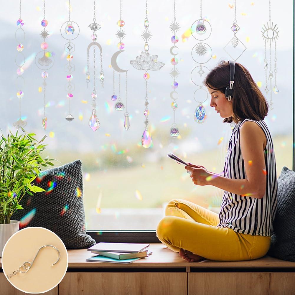 Kit de 10 Atrapa Rayos de Sol de Cristal Worgree - Decoración Interior y Exterior