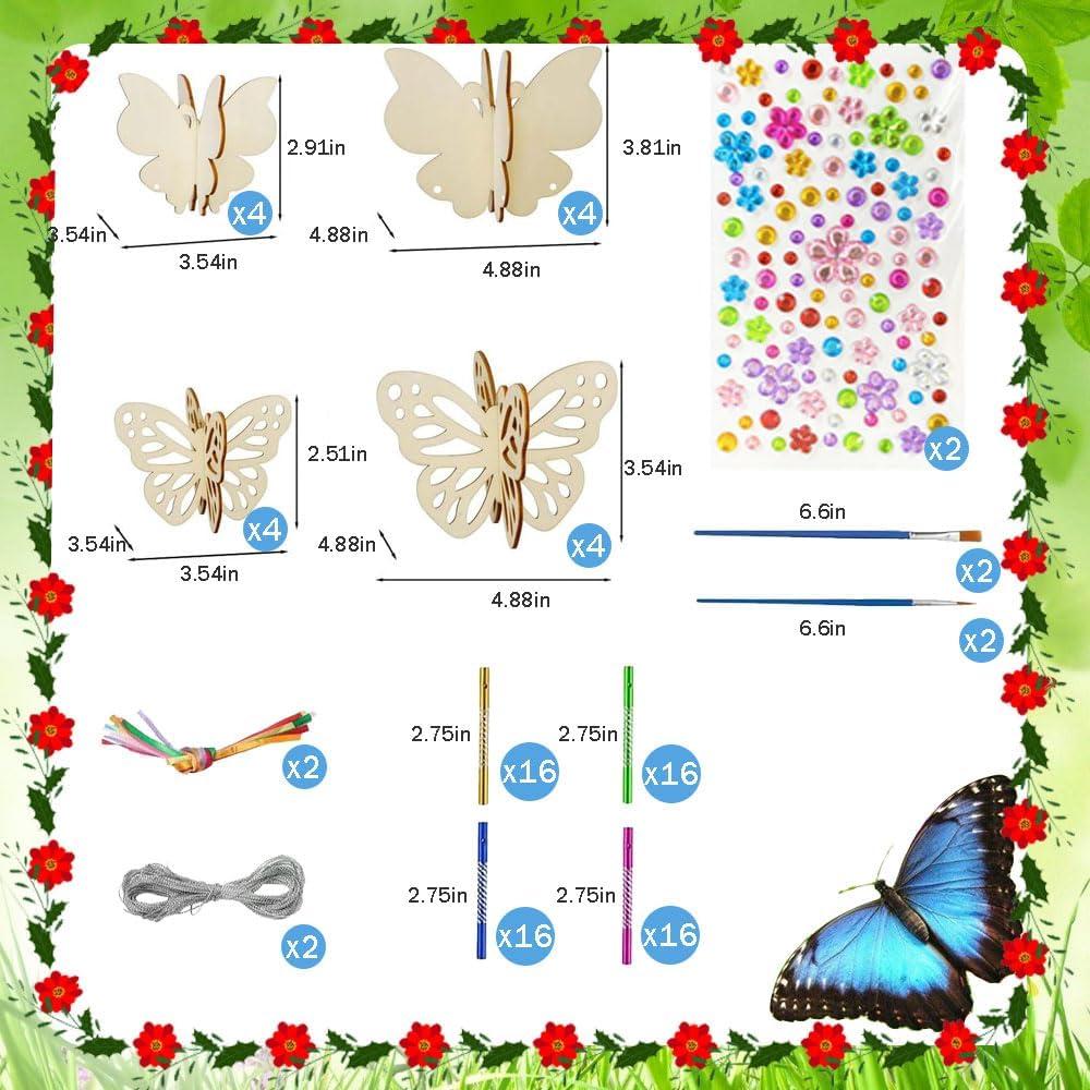 Kit de Campana de Viento DIY Mariposa 3D Earssa - 32 Piezas
